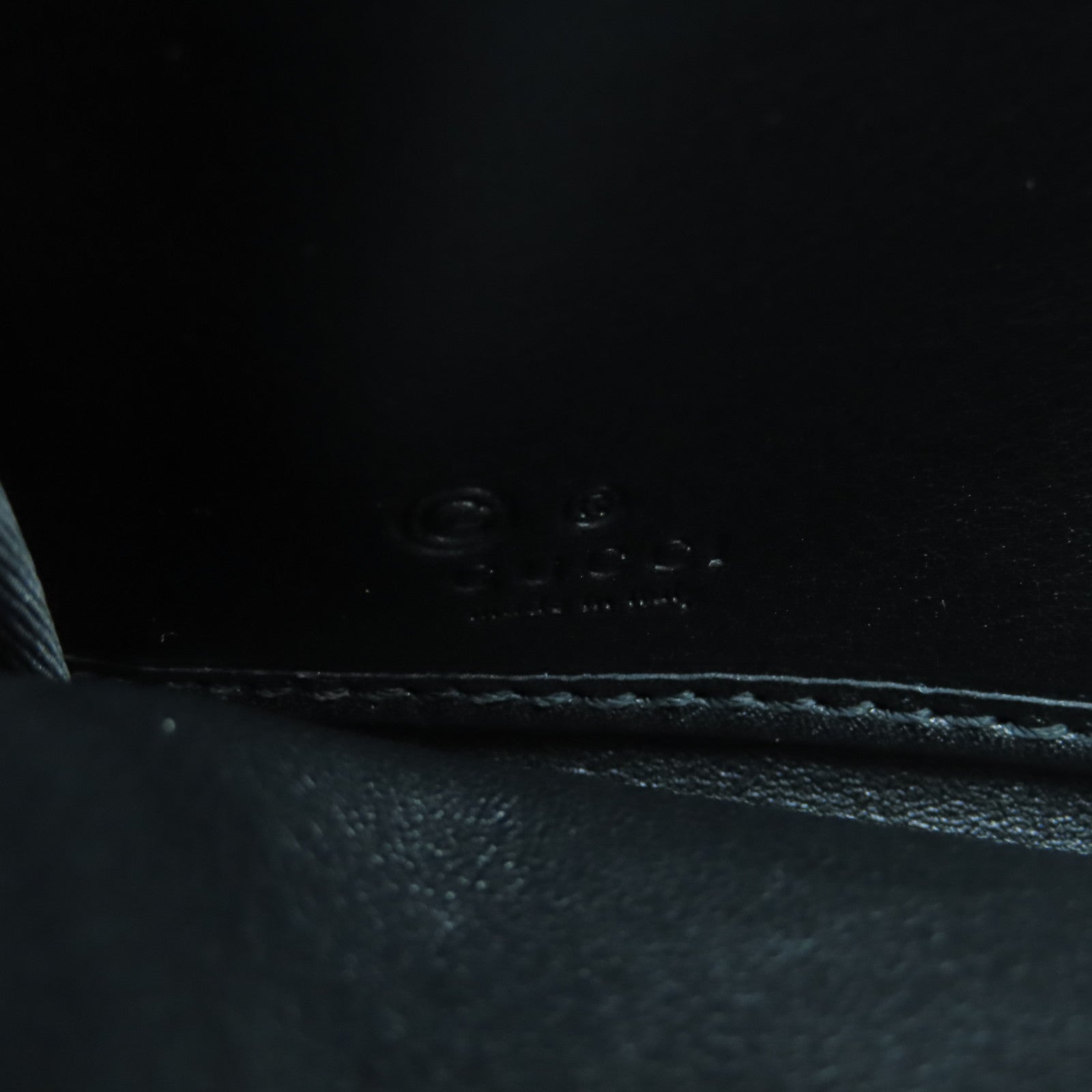 GUCCI 牛皮皮革Zipper Long Wallet金扣長錢包黑色