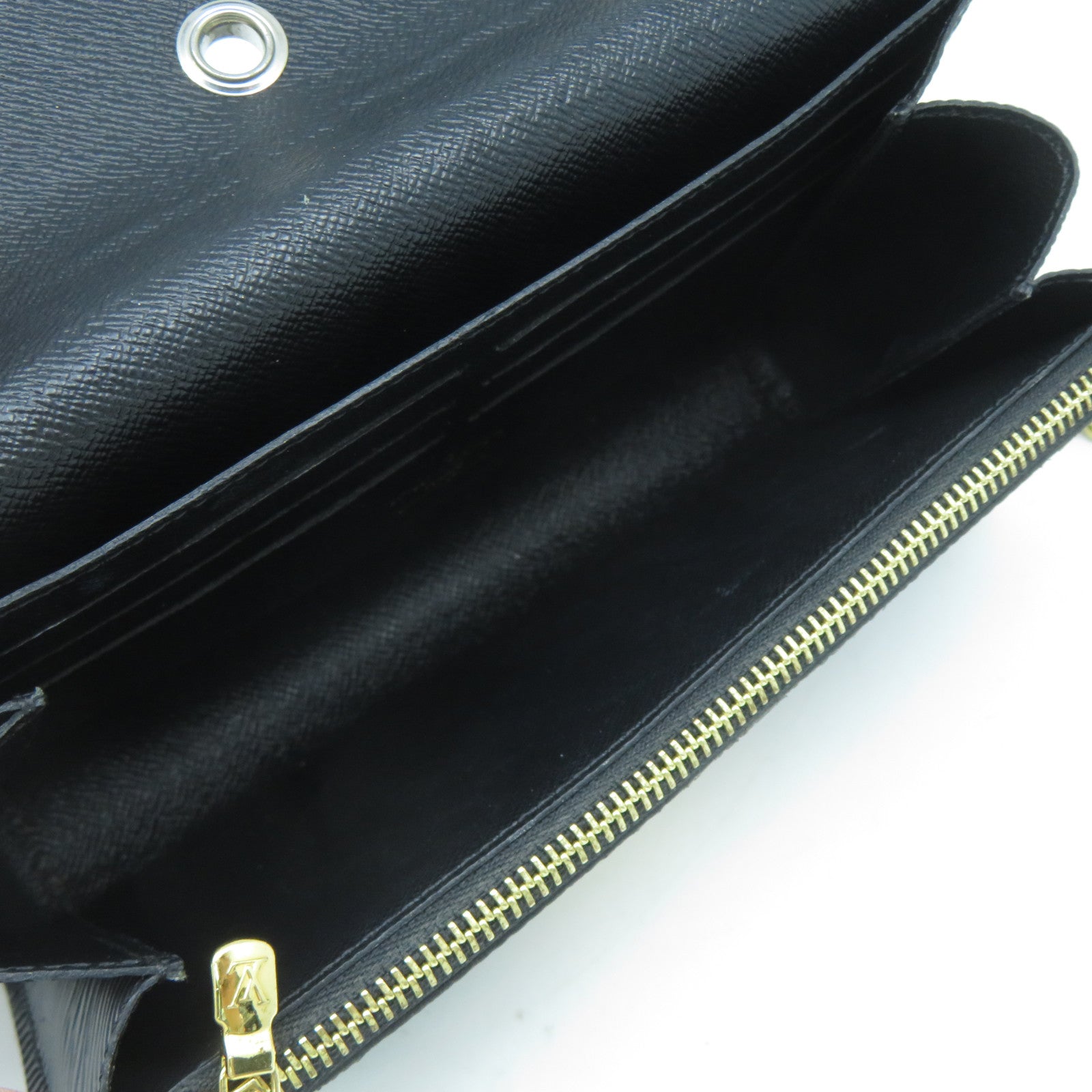 LOUIS VUITTON Epi Portefeuille Twist金扣鏈帶肩背袋黑色