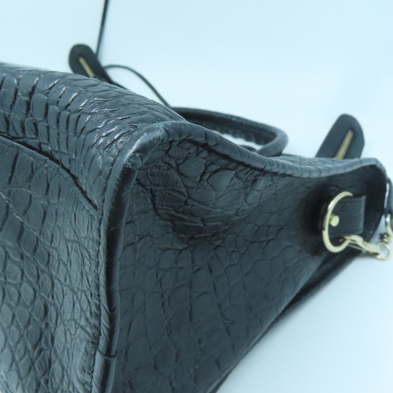 BALENCIAGA 牛皮皮革City金扣手挽肩背兩用袋黑色