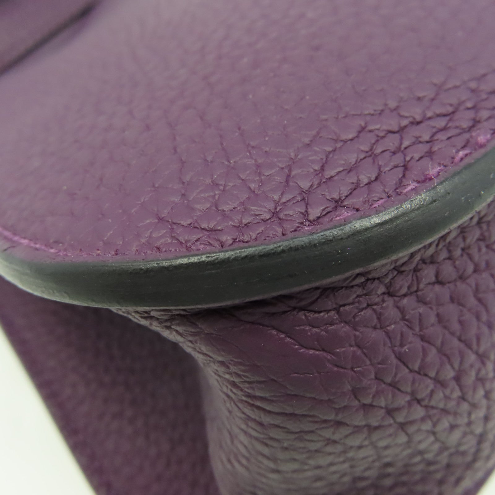 HERMES Clemence皮革Halzan 25 2Way Shoulder Bag金扣手挽肩背兩用袋紫色/Rouge Grenat石榴紅色