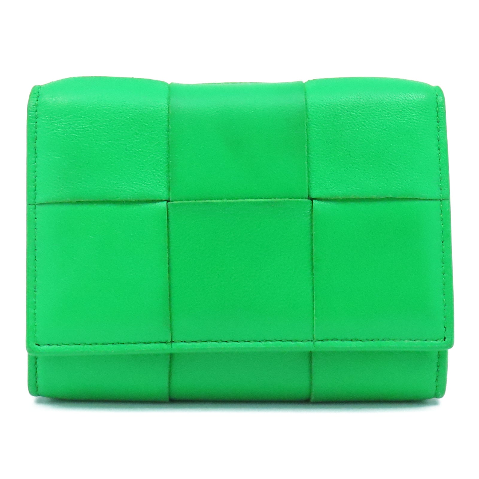 BOTTEGA VENETA 織紋皮革Card Case金扣卡片套綠色