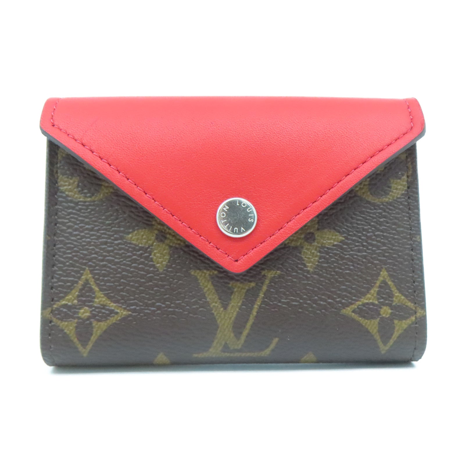 LOUIS VUITTON Monogram Etui Cult Arseneto銀扣卡片套啡色/紅色