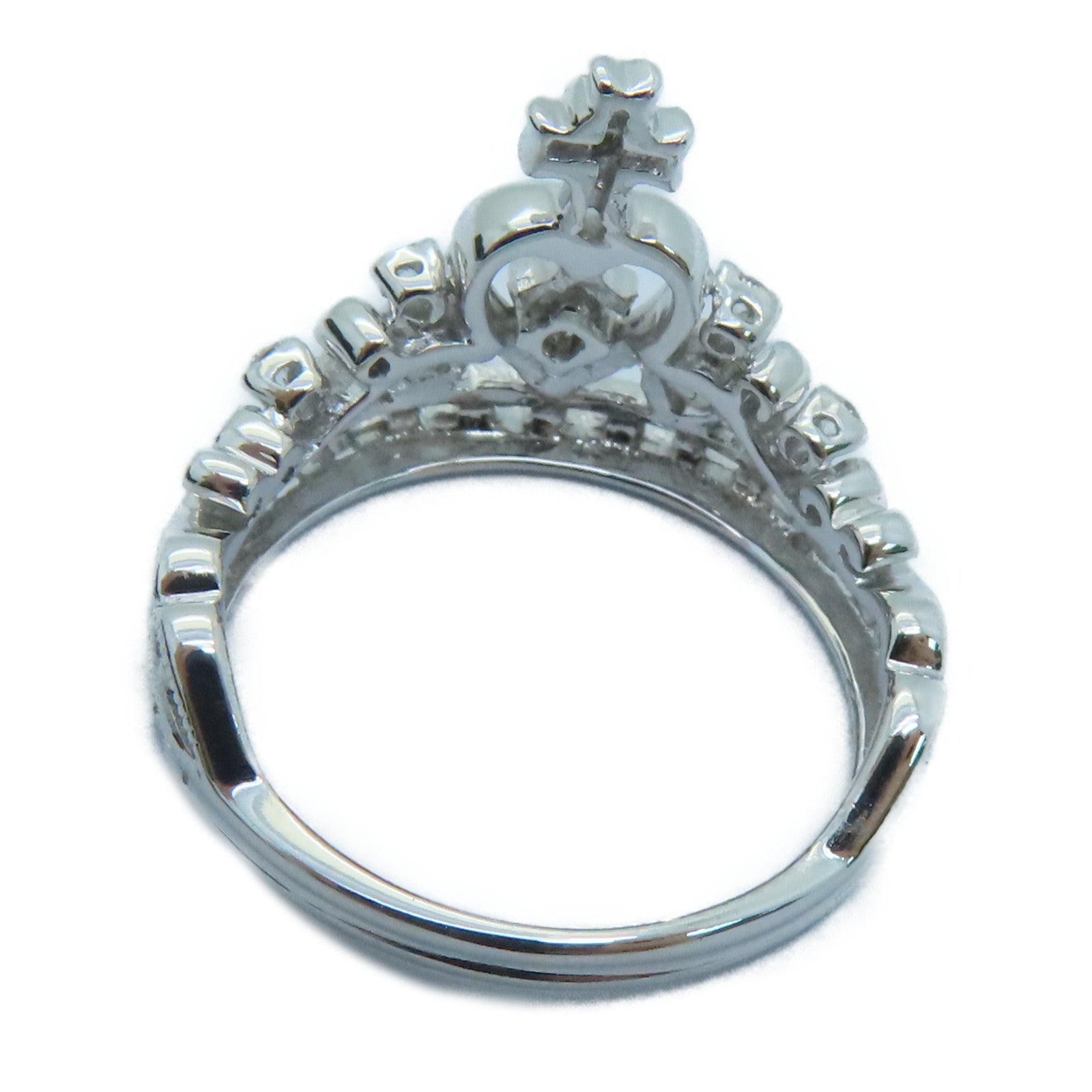 JEWELRY 18K White Gold Diamond Ring 0.09ct Diamond Ring US#4.75
