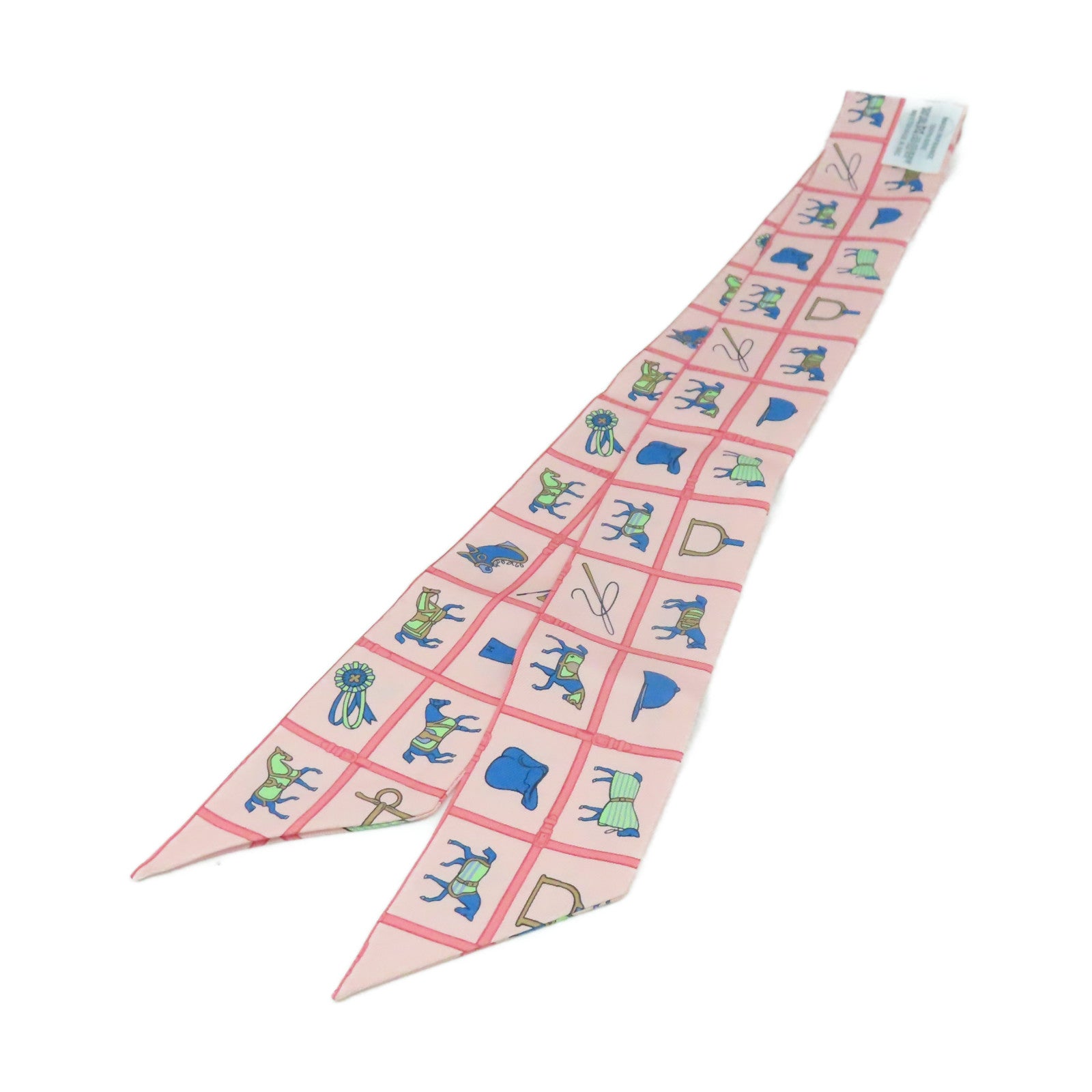 HERMES 絲質Twilly Scarf絲巾粉紅色/彩色