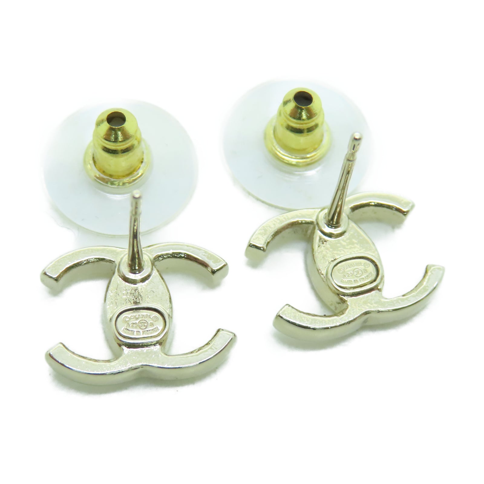 CHANEL 金屬Logo Earrings耳環金色