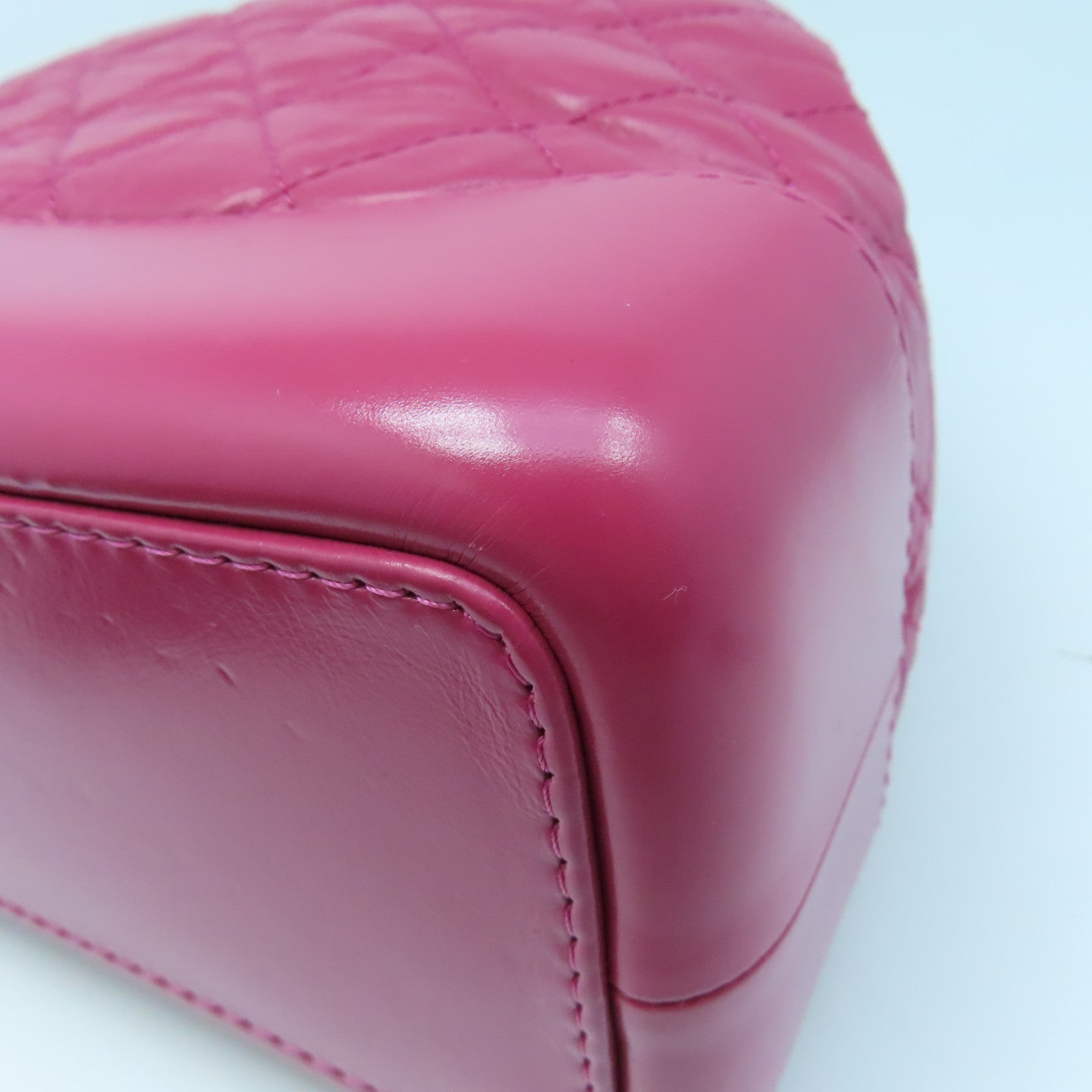CHANEL Rhombus Sheepskin Leather Backpack Chain Belt Backpack Pink