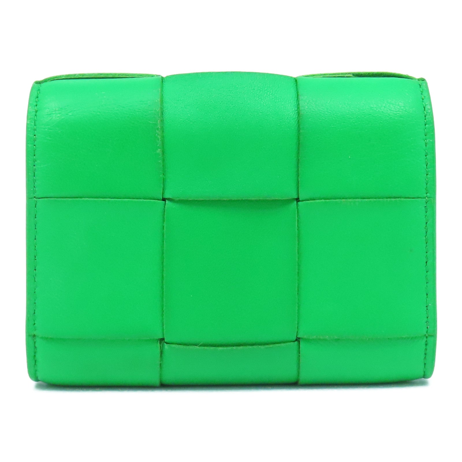 BOTTEGA VENETA 織紋皮革Card Case金扣卡片套綠色
