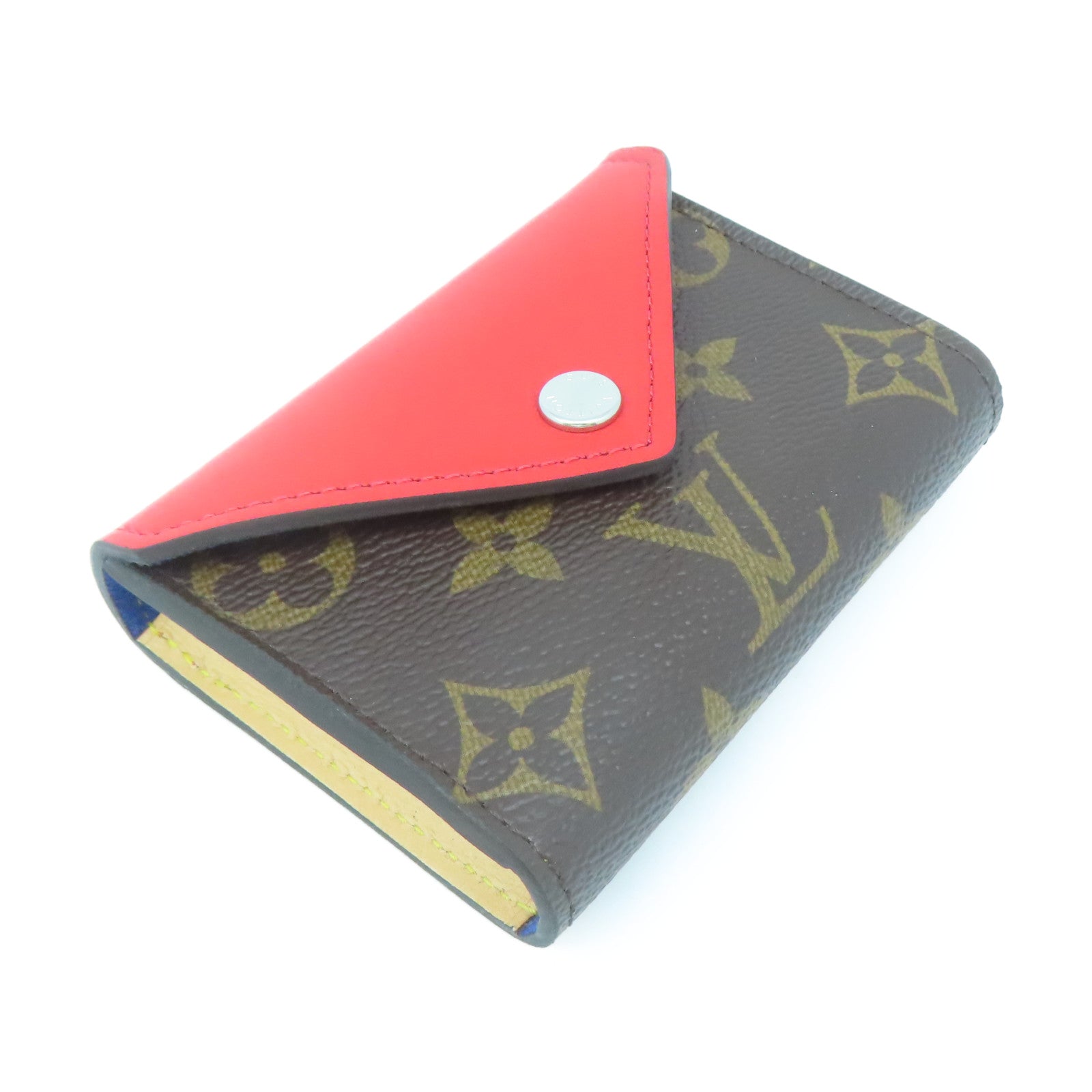 LOUIS VUITTON Monogram Etui Cult Arseneto銀扣卡片套啡色/紅色