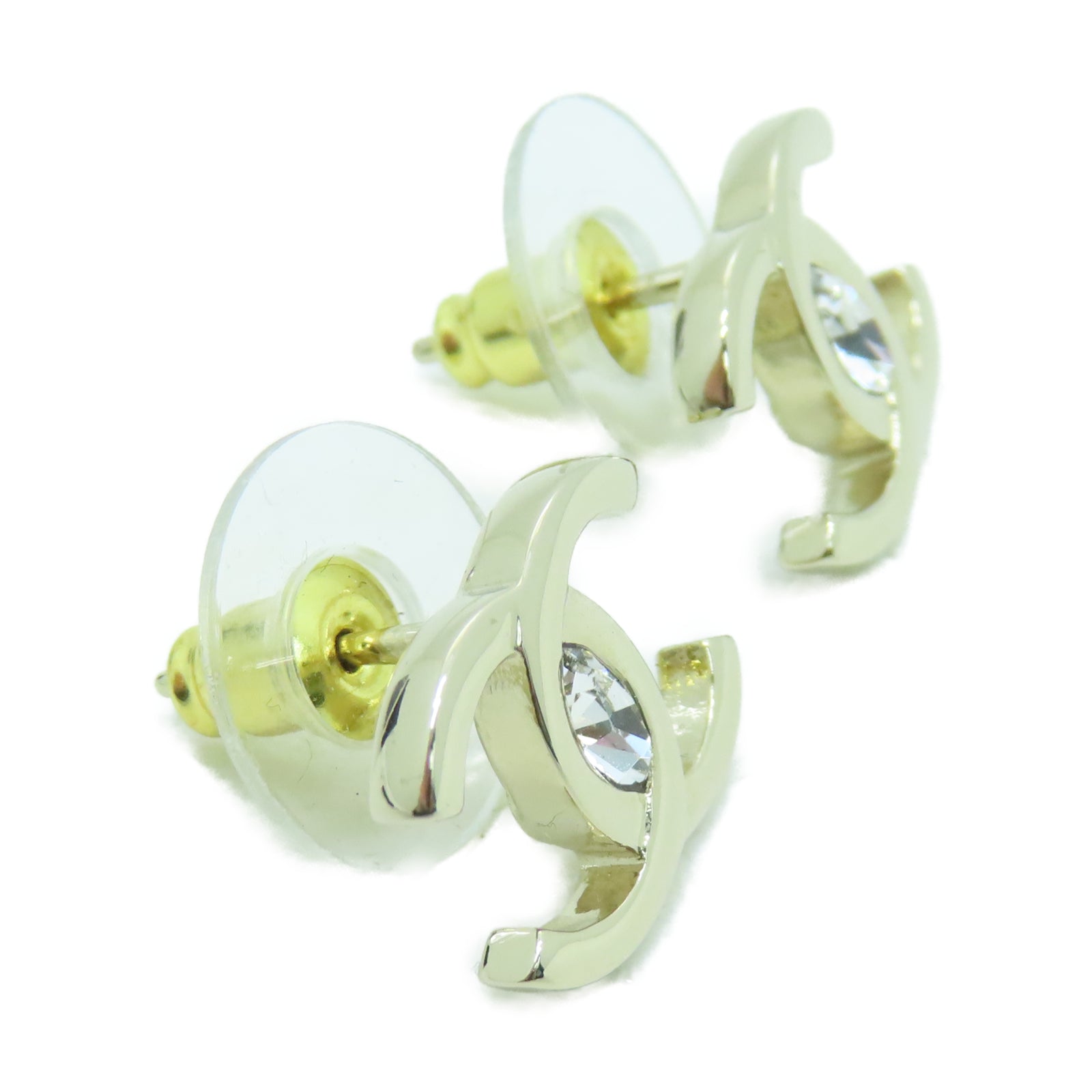 CHANEL 金屬Logo Earrings耳環金色