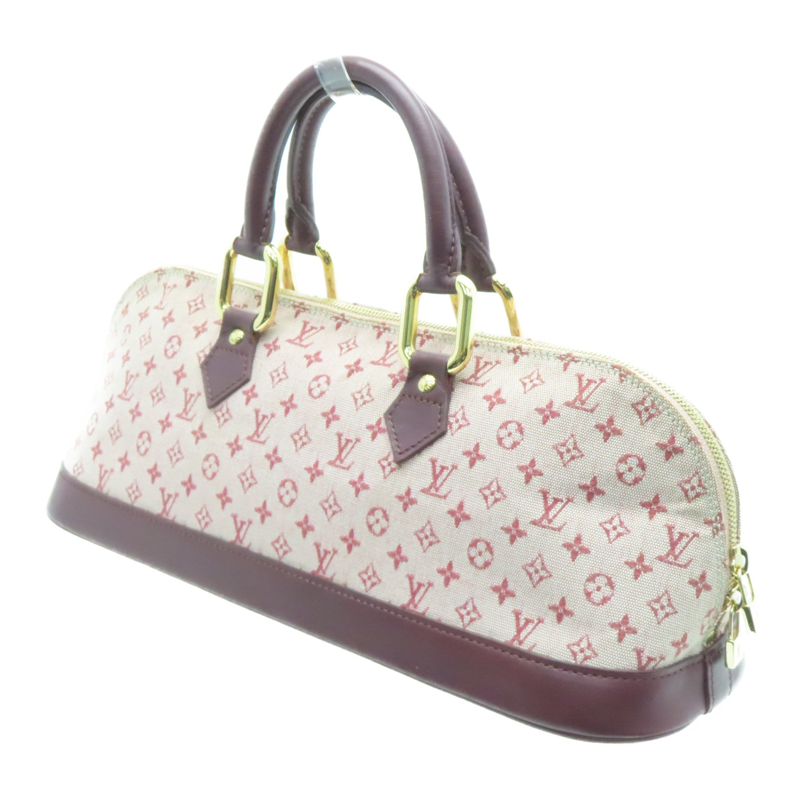 LOUIS VUITTON Monogram Mini Almaron金扣手挽袋樱桃色