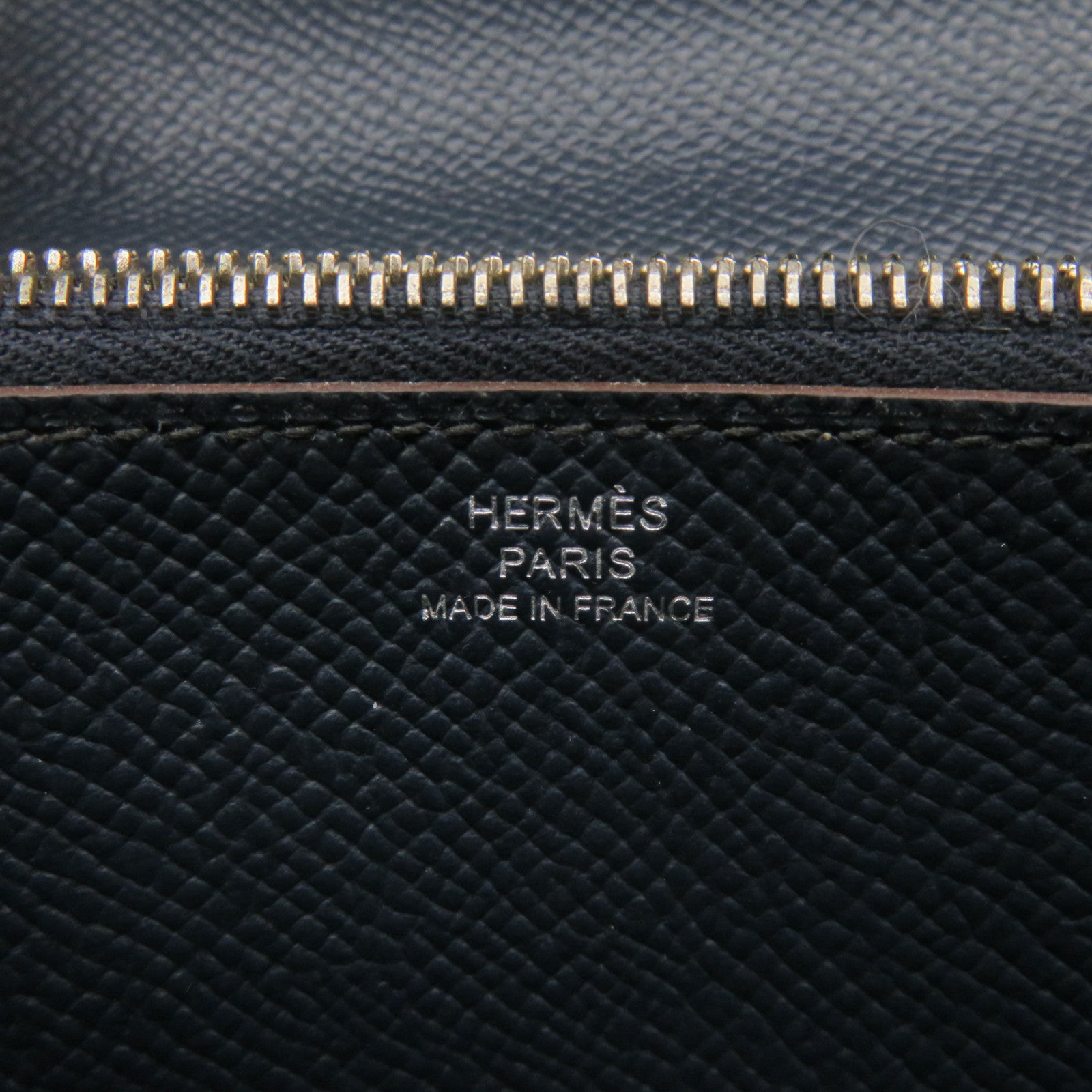 HERMES Epsom Leather Kelly To Go Wallet Shoulder Bag Silver Buckle Wallet Shoulder Bag Etain Brown