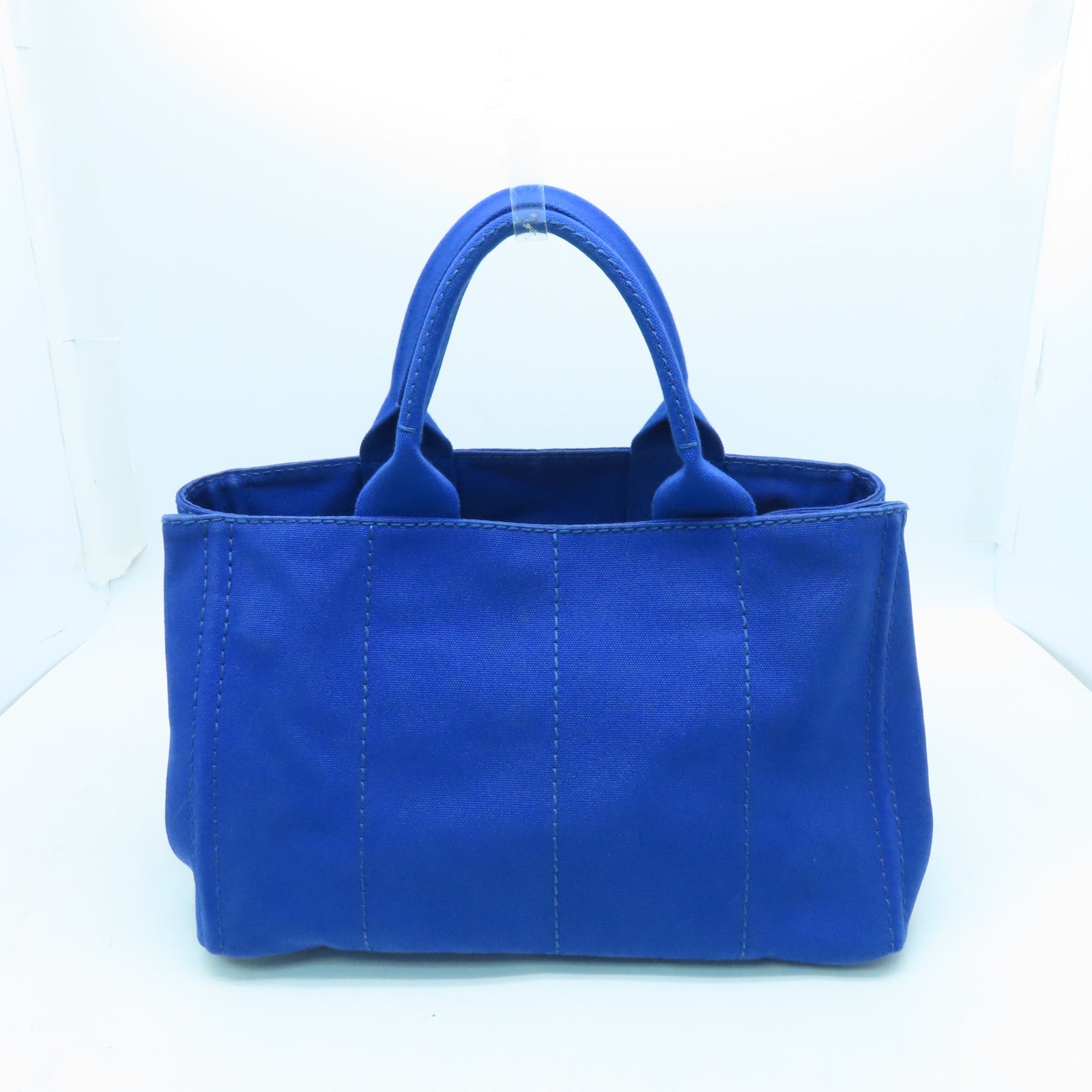 PRADA Canvas 2 Way Shoulder Gold Buckle Hand Shoulder Dual-purpose Bag Blue
