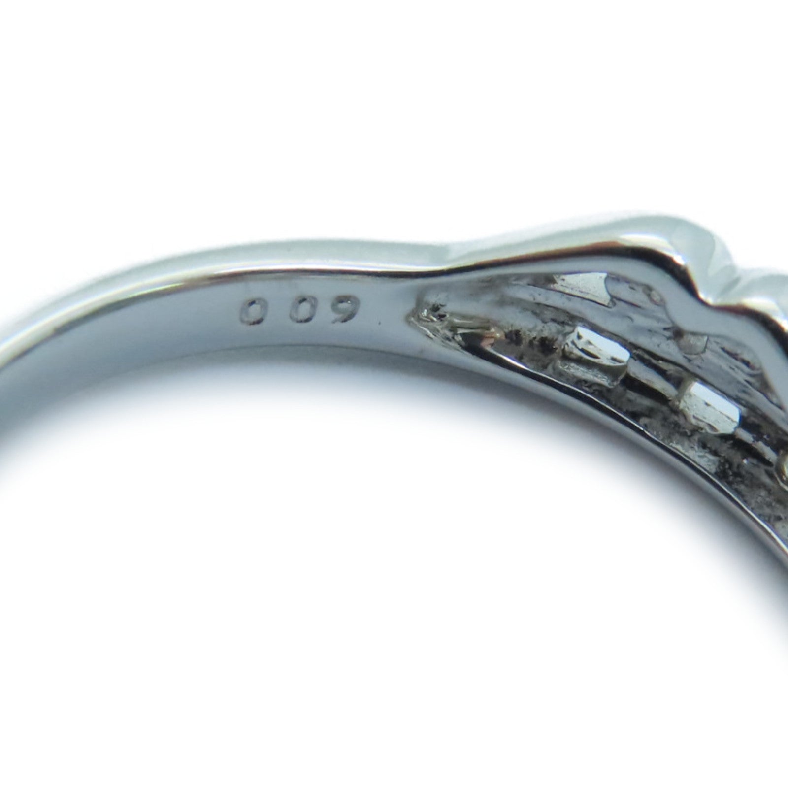 JEWELRY 18K White Gold Diamond Ring 0.09ct Diamond Ring US#4.75