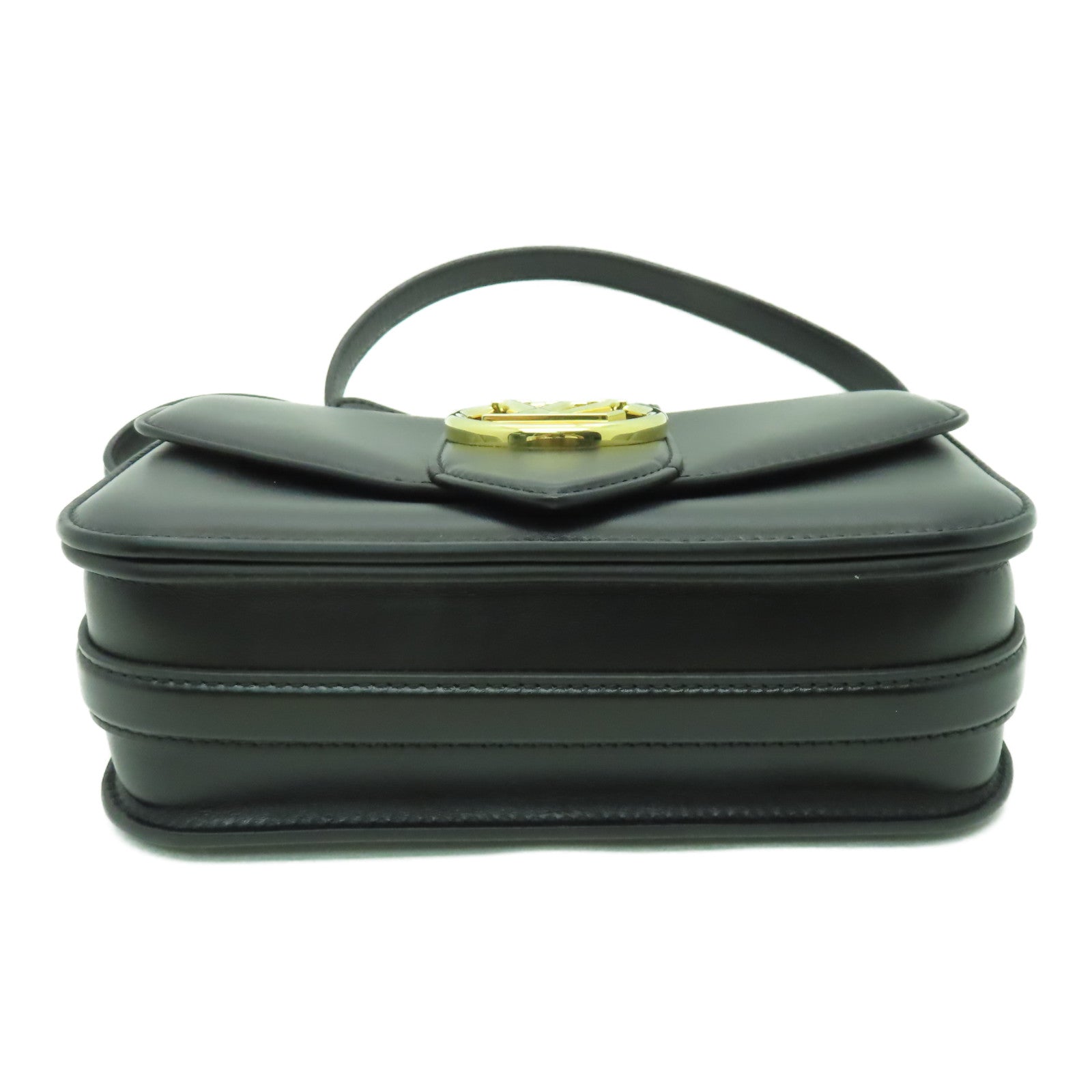 LOUIS VUITTON 牛皮皮革Pont 9金扣肩背袋黒色