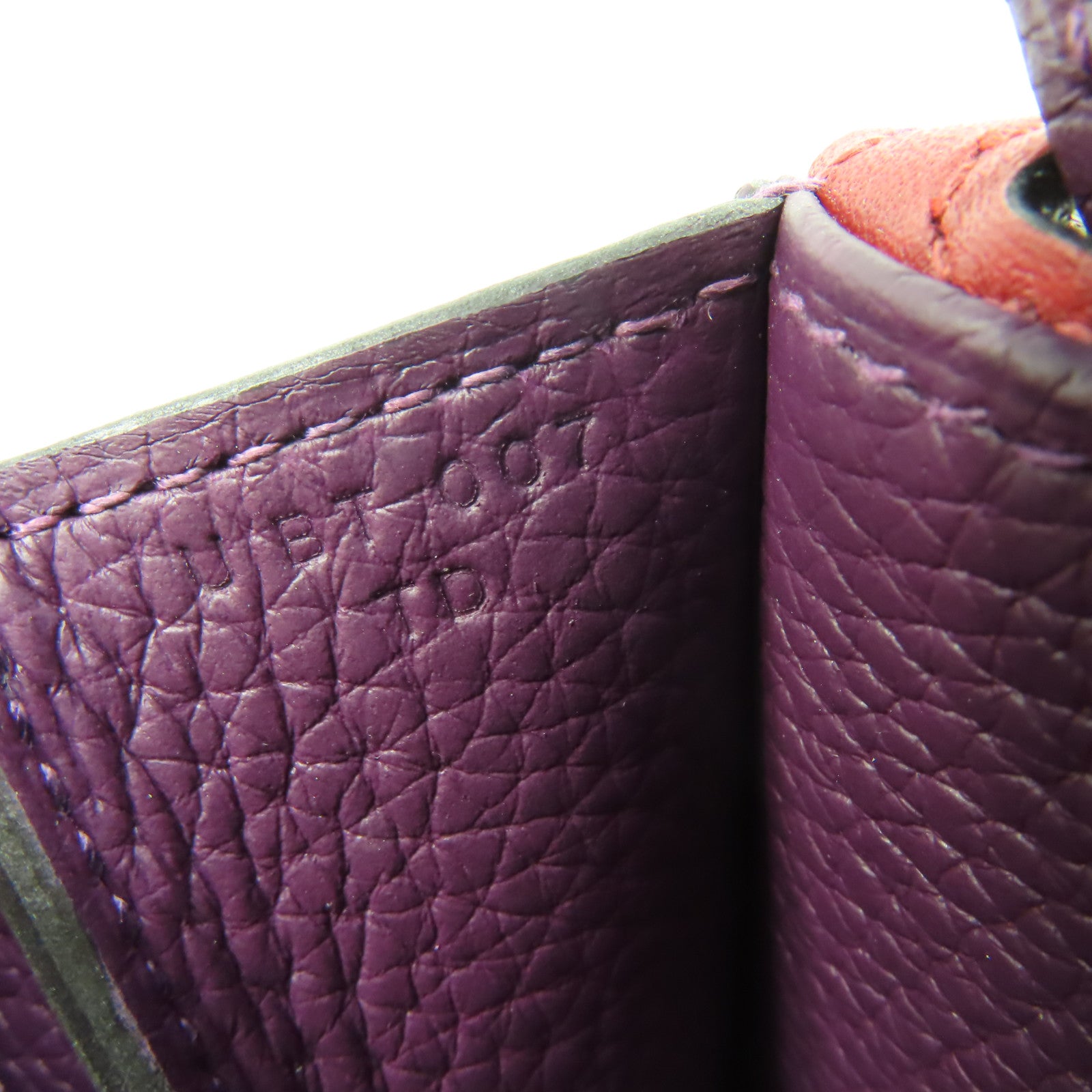 HERMES Clemence皮革Halzan 25 2Way Shoulder Bag金扣手挽肩背兩用袋紫色/Rouge Grenat石榴紅色