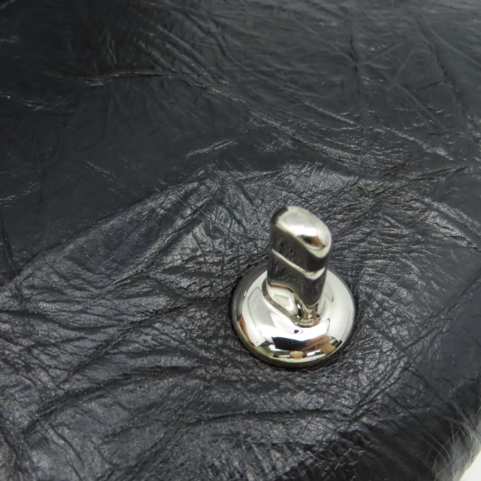 CHANEL 菱格牛皮皮革Chain Shoulder Bag銀扣鏈帶肩背袋黑色