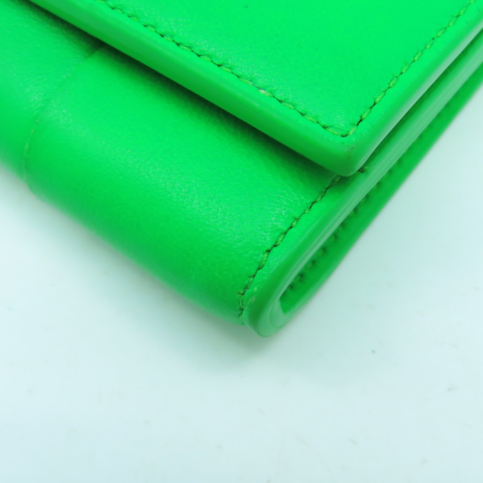 BOTTEGA VENETA 織紋皮革Card Case金扣卡片套綠色