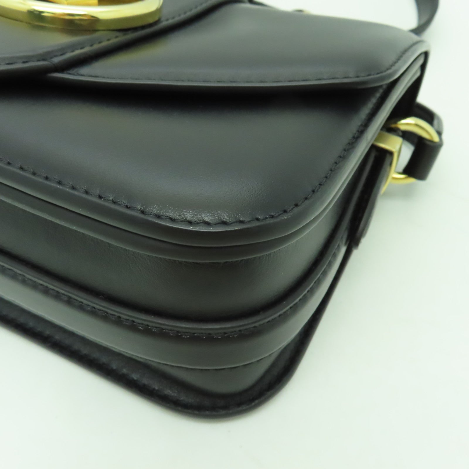 LOUIS VUITTON 牛皮皮革Pont 9金扣肩背袋黒色