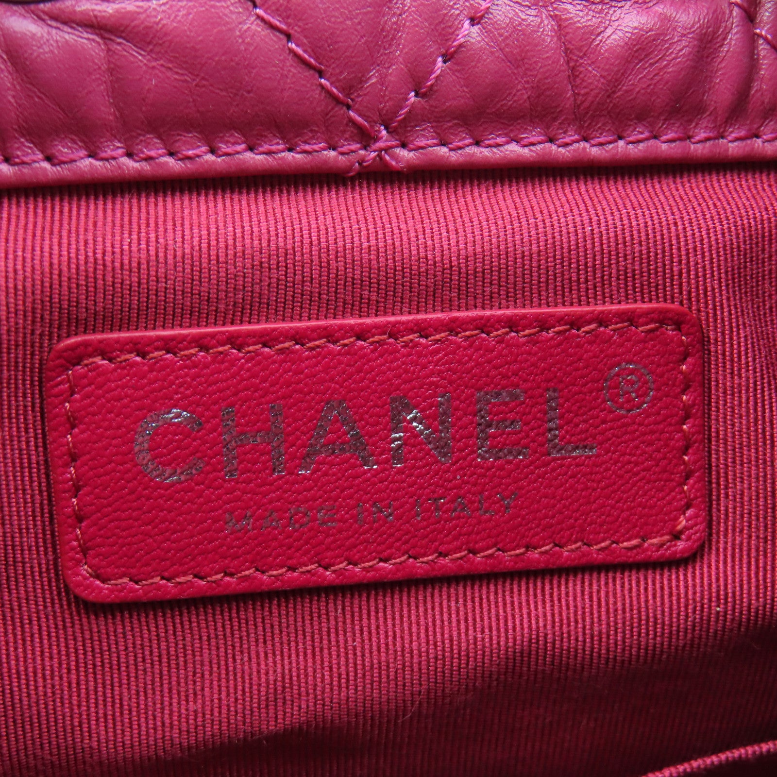 CHANEL Rhombus Sheepskin Leather Backpack Chain Belt Backpack Pink