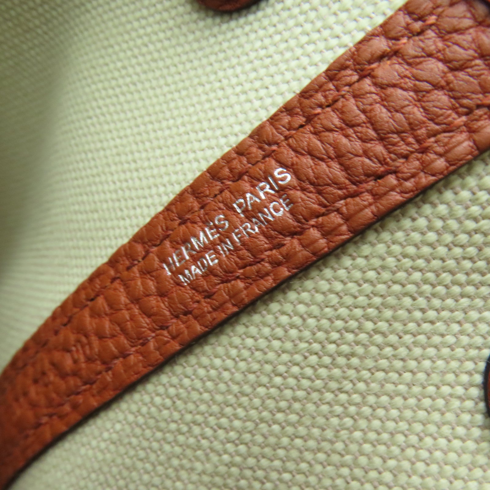 HERMES 【激减优惠】帆布Garden Party TPM银扣手挽袋米色
