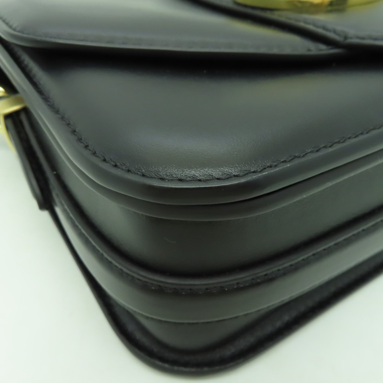 LOUIS VUITTON 牛皮皮革Pont 9金扣肩背袋黒色