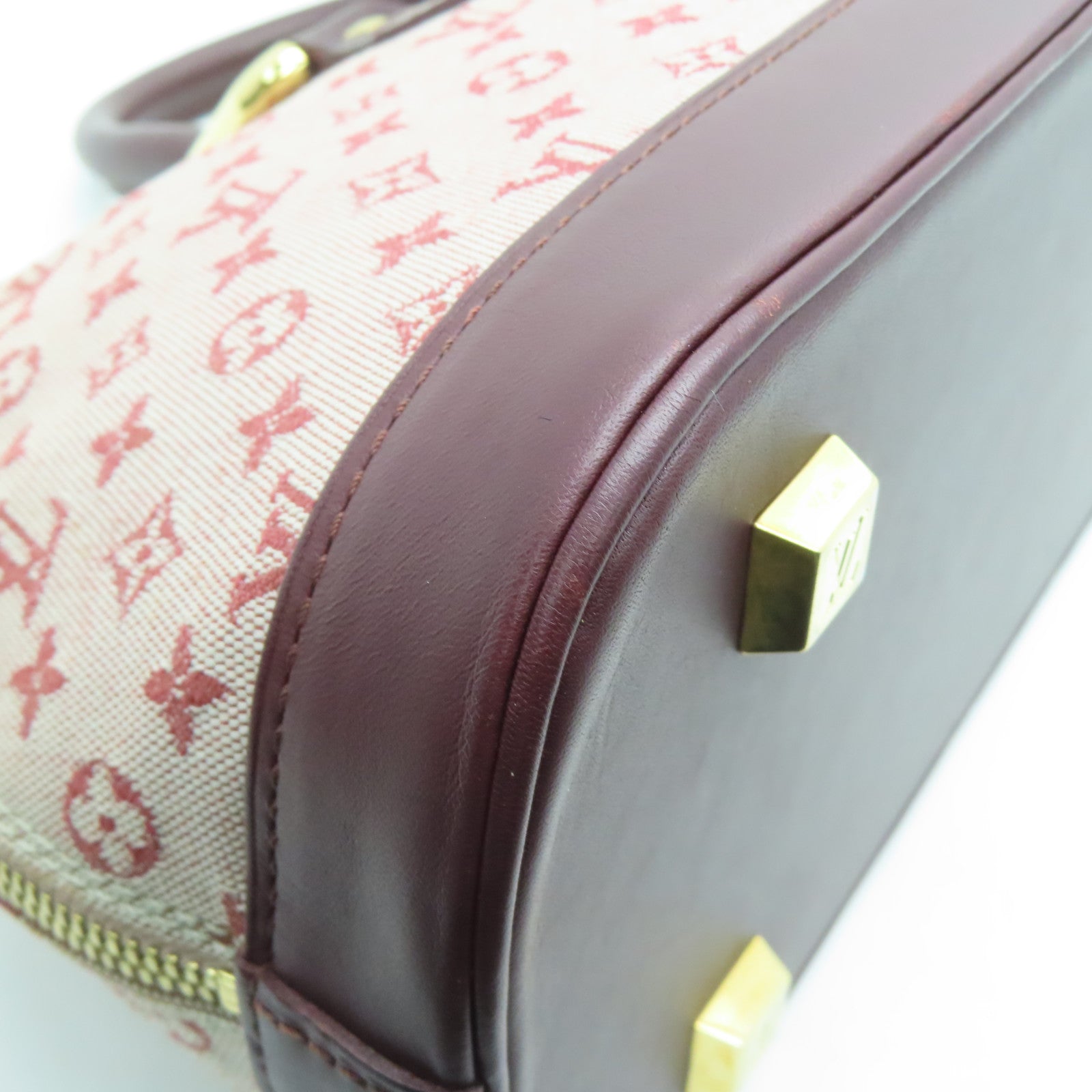 LOUIS VUITTON Monogram Mini Almaron金扣手挽袋樱桃色