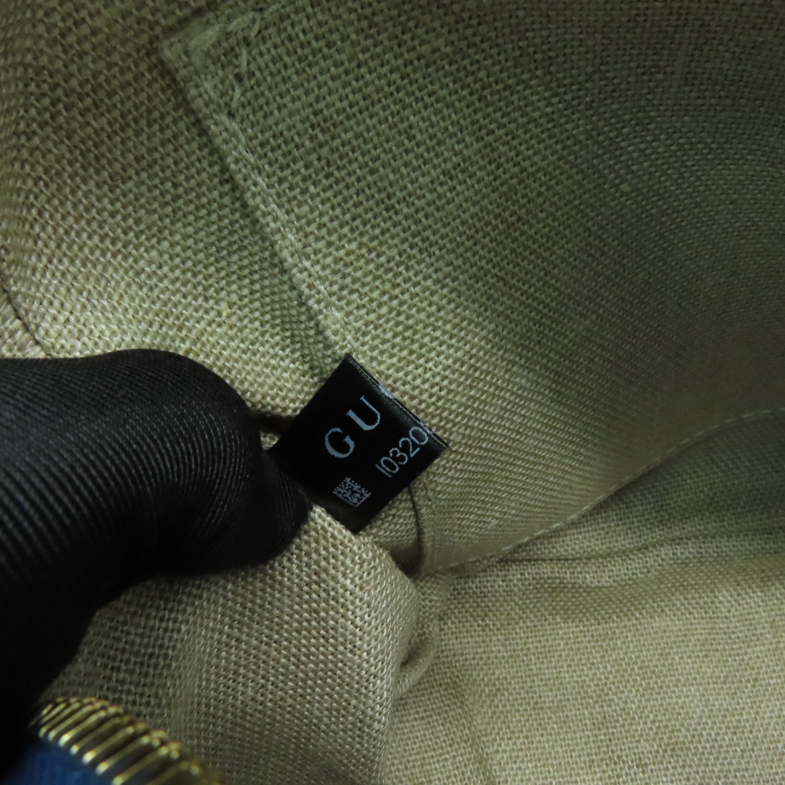 GUCCI 帆布/皮革Shoulder Bag金扣肩背袋啡色/藍色