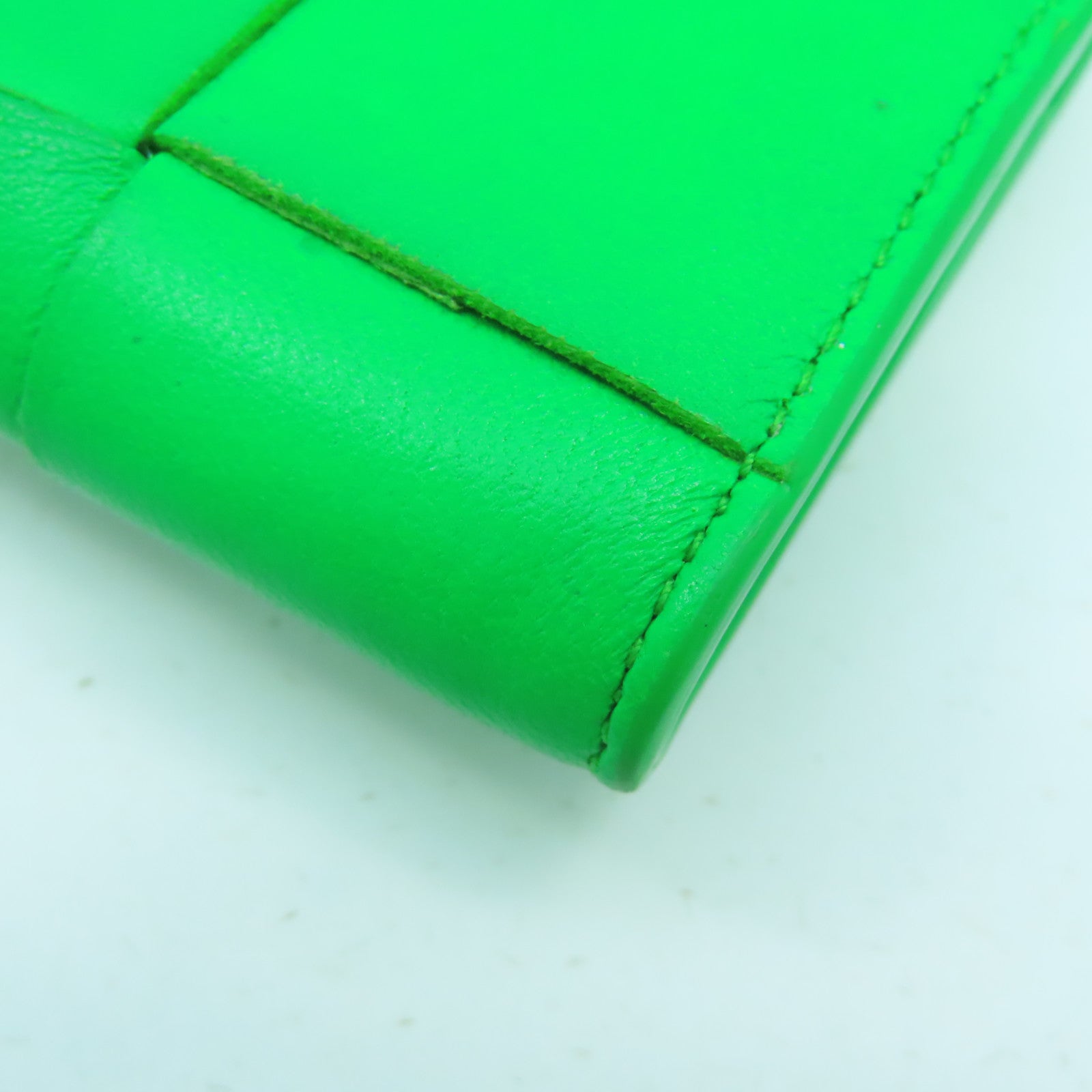 BOTTEGA VENETA 織紋皮革Card Case金扣卡片套綠色
