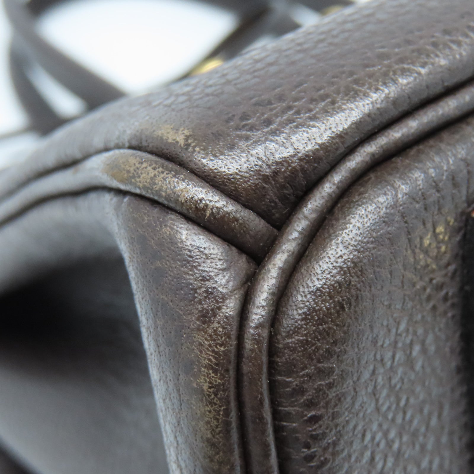 HERMES Buffle Skipper Leather Birkin 30 Gold Buckle Handle Bag Chocolat Brown