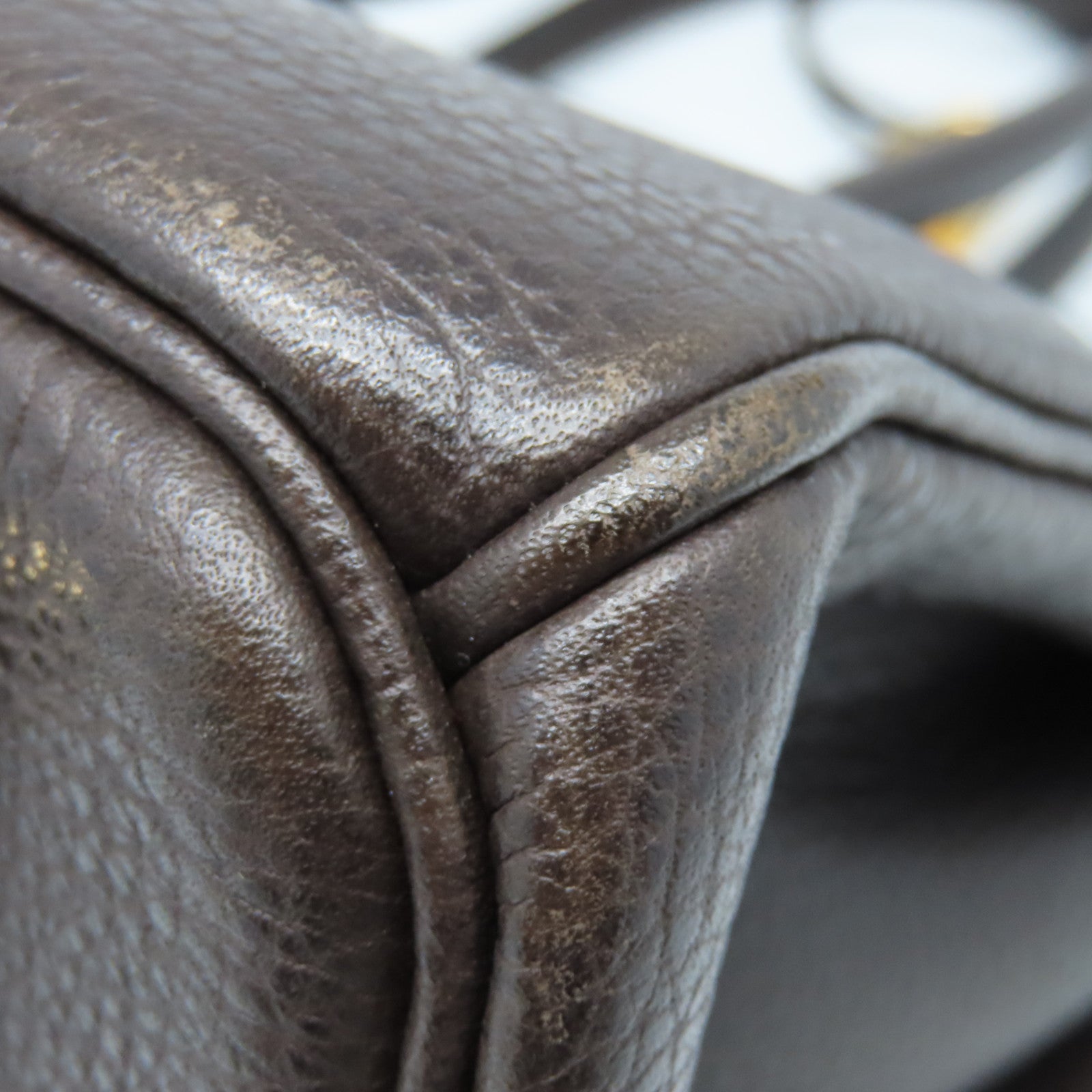 HERMES Buffle Skipper Leather Birkin 30 Gold Buckle Handle Bag Chocolat Brown