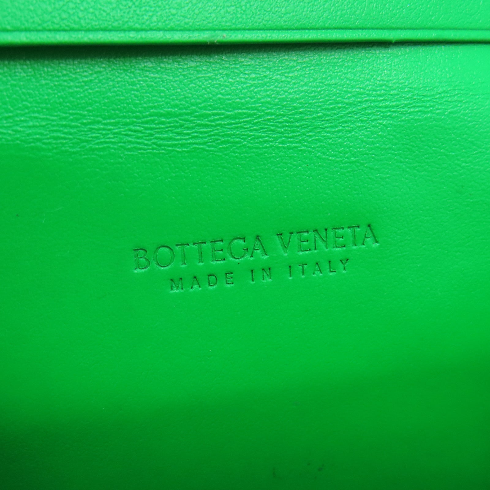 BOTTEGA VENETA 織紋皮革Card Case金扣卡片套綠色