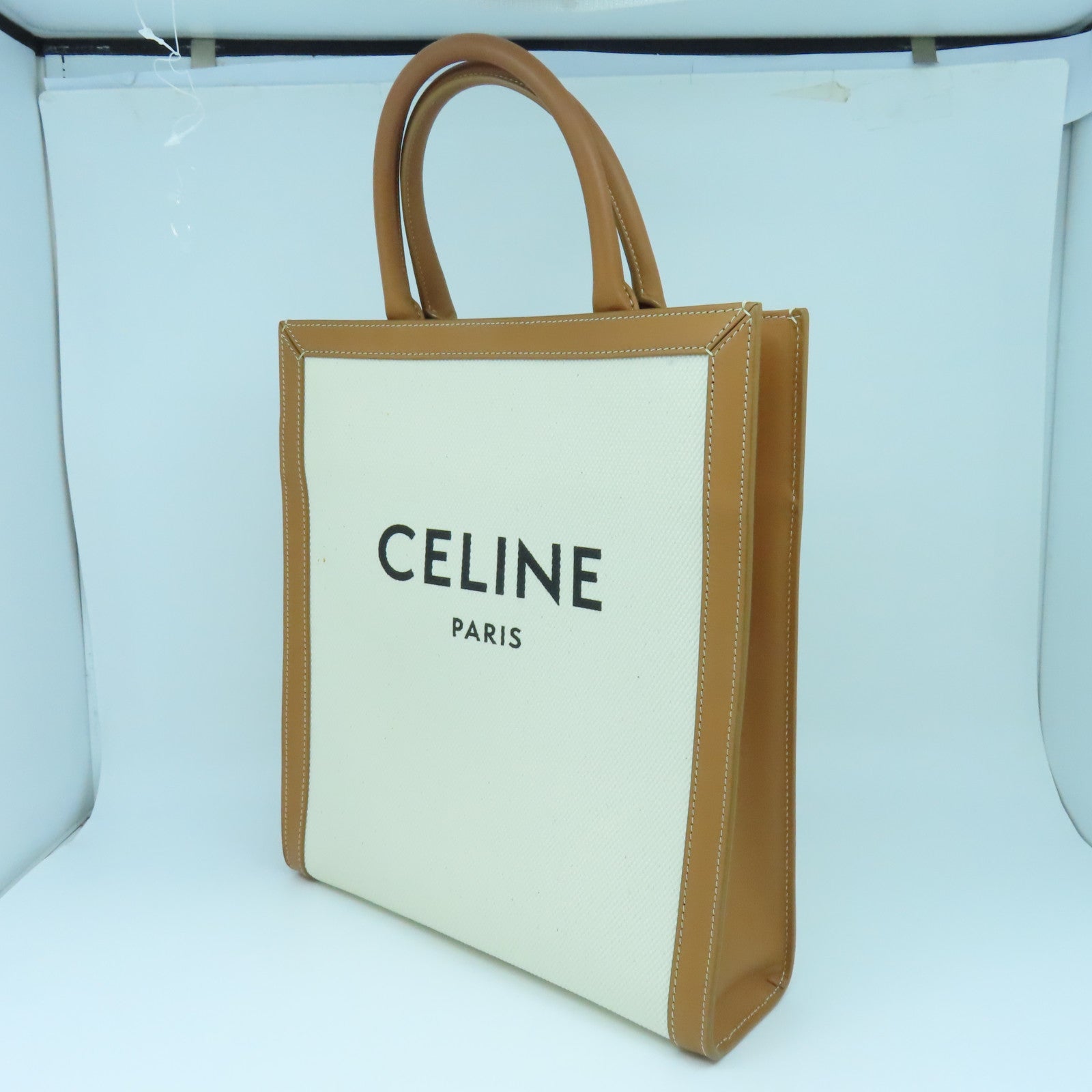 CELINE 帆布Cabas金扣手挽肩背兩用袋啡色