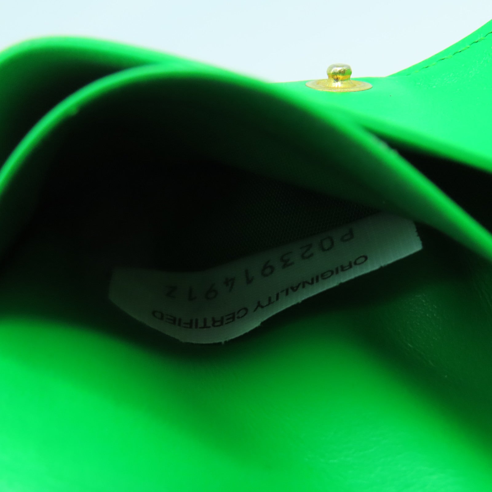 BOTTEGA VENETA 織紋皮革Card Case金扣卡片套綠色