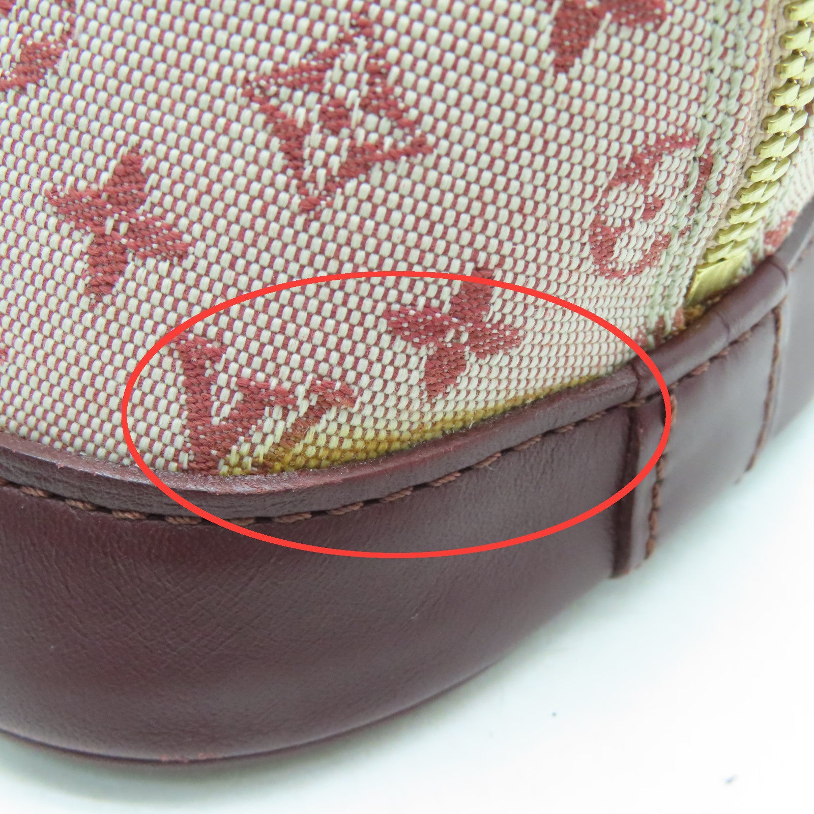 LOUIS VUITTON Monogram Mini Almaron金扣手挽袋樱桃色