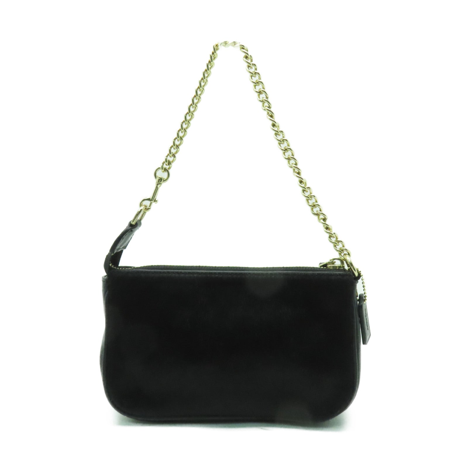 COACH 牛皮皮革/牛毛Handbag金扣手挽袋黑色