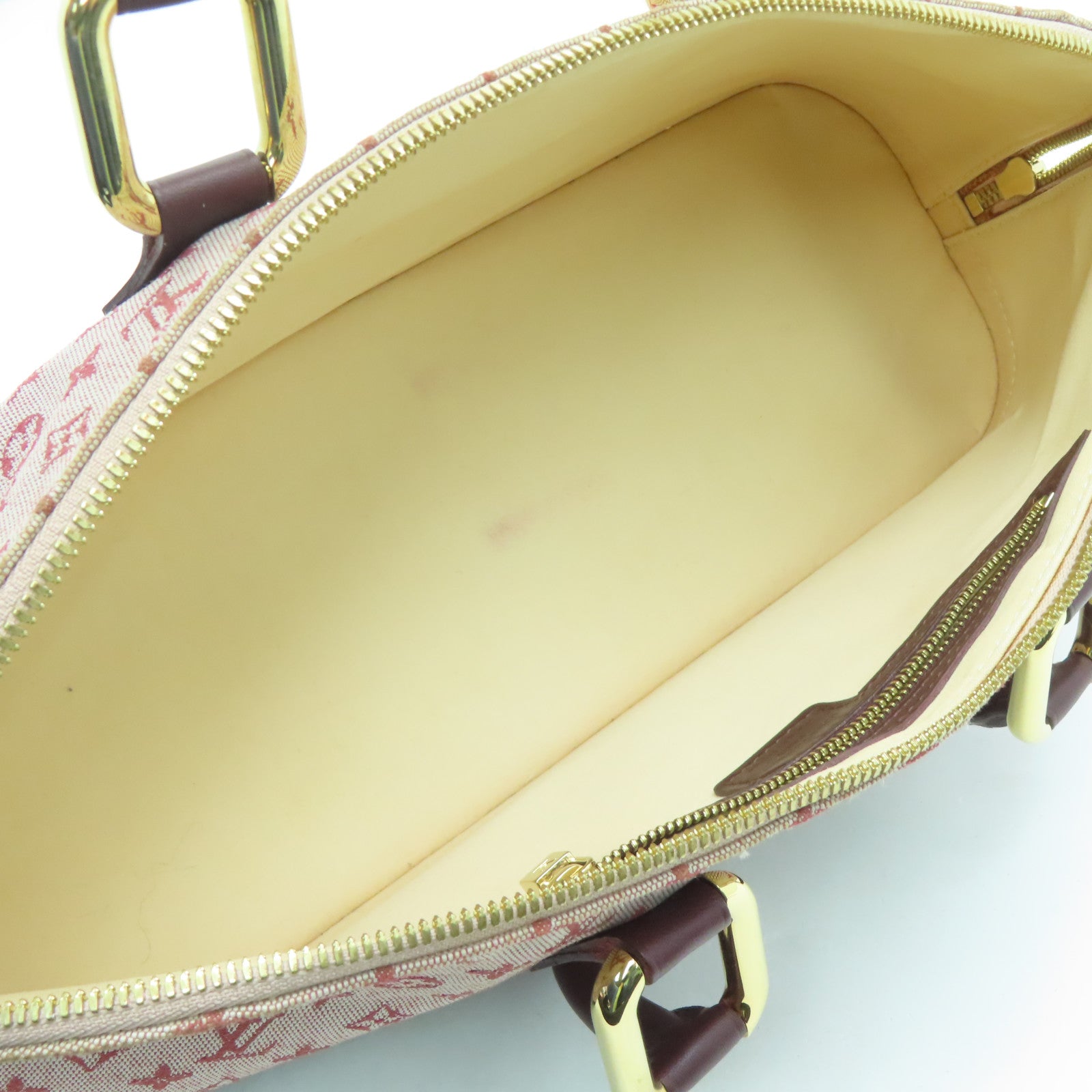LOUIS VUITTON Monogram Mini Almaron金扣手挽袋樱桃色