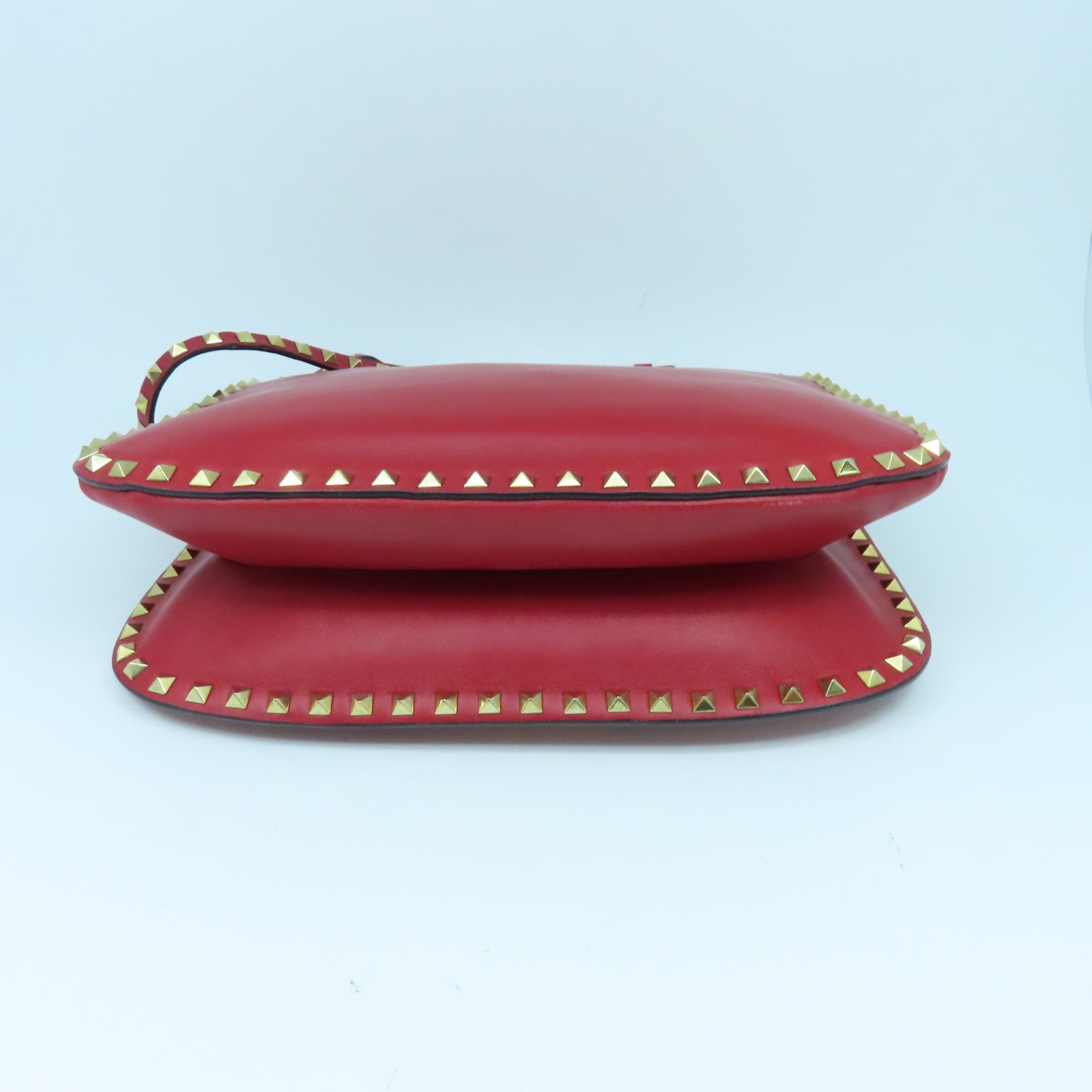Valentino 【激減優惠】皮革Shoulder Bag金扣手挽袋紅色