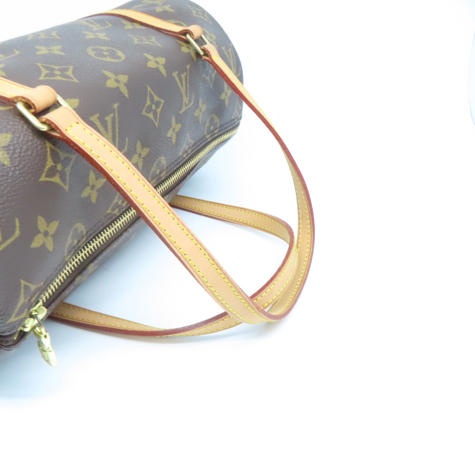 LOUIS VUITTON Monogram Papillon 26金扣手挽袋啡色