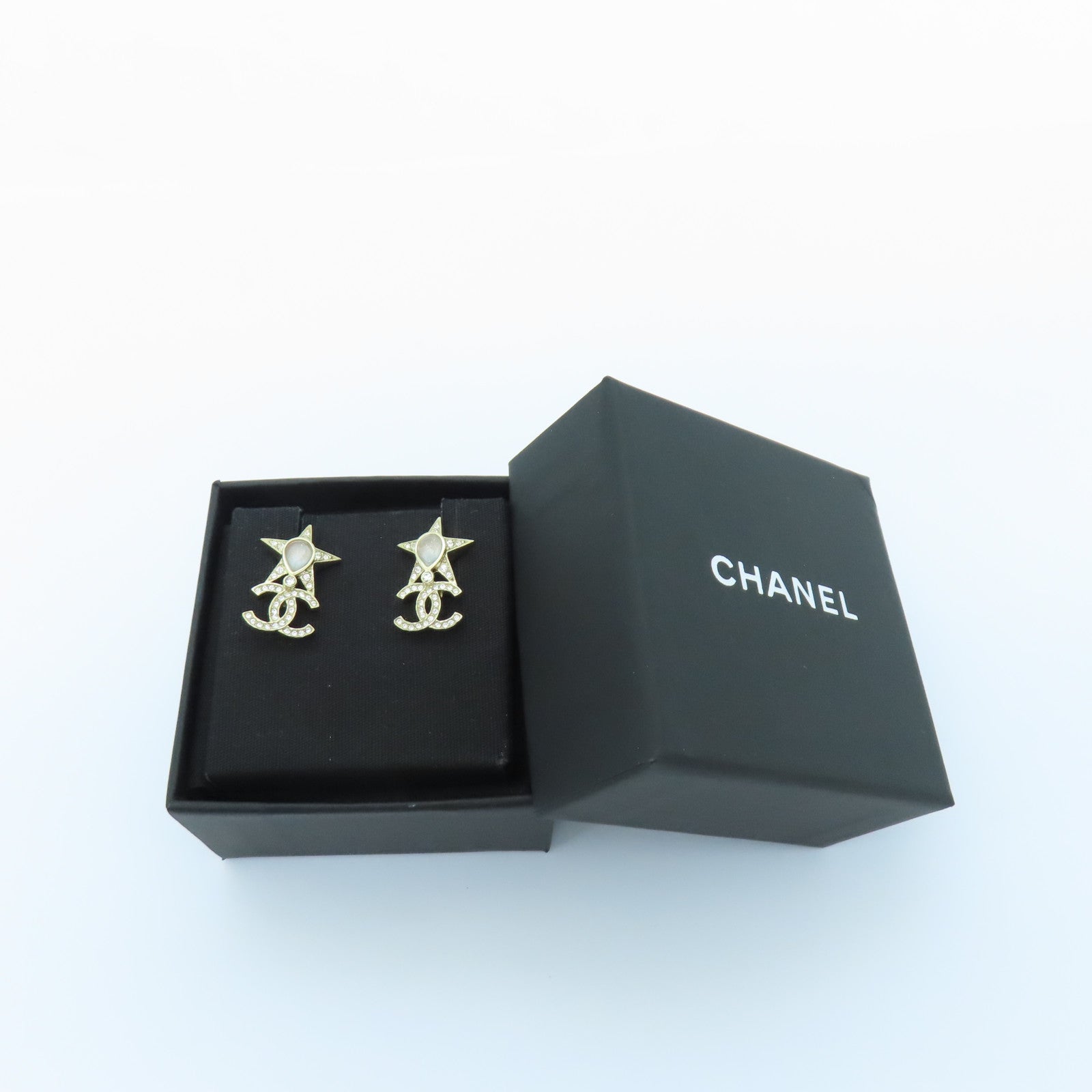 CHANEL 金屬Earrings金扣耳環金色