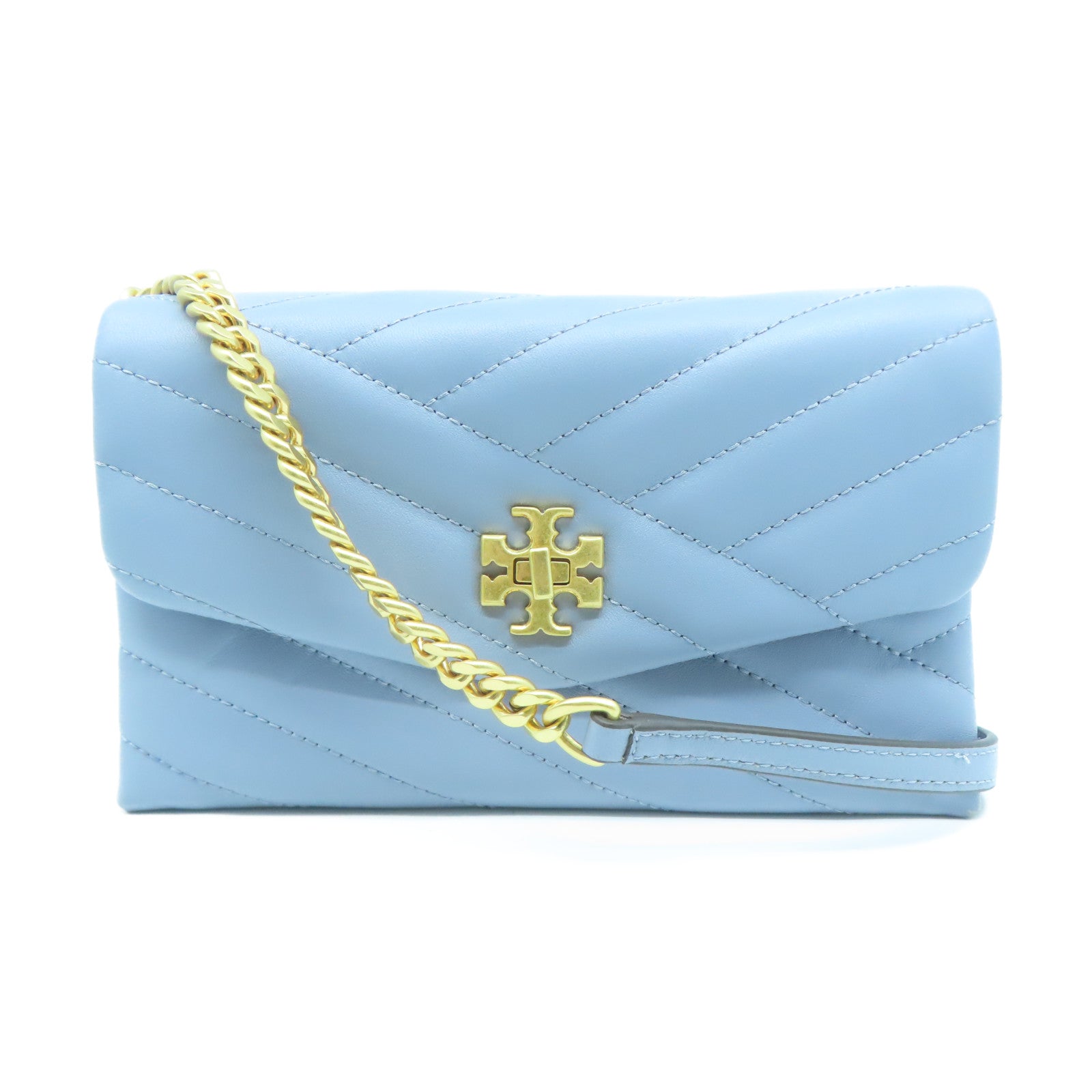 Tory Burch 牛皮皮革Bag金扣鏈帶肩背袋灰色