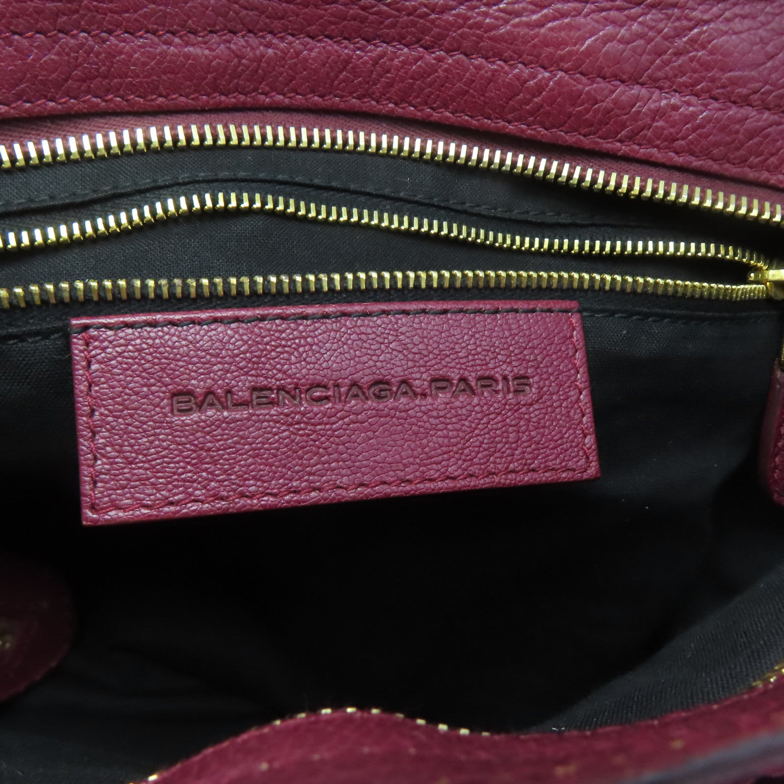 BALENCIAGA 牛皮皮革City金扣手挽肩背兩用袋紅色