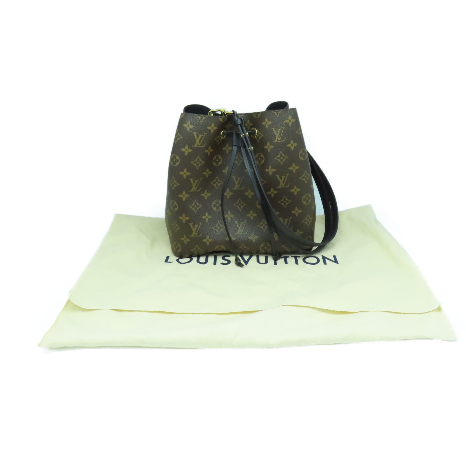 LOUIS VUITTON Monogram NeoNoe MM金扣肩背袋棕色