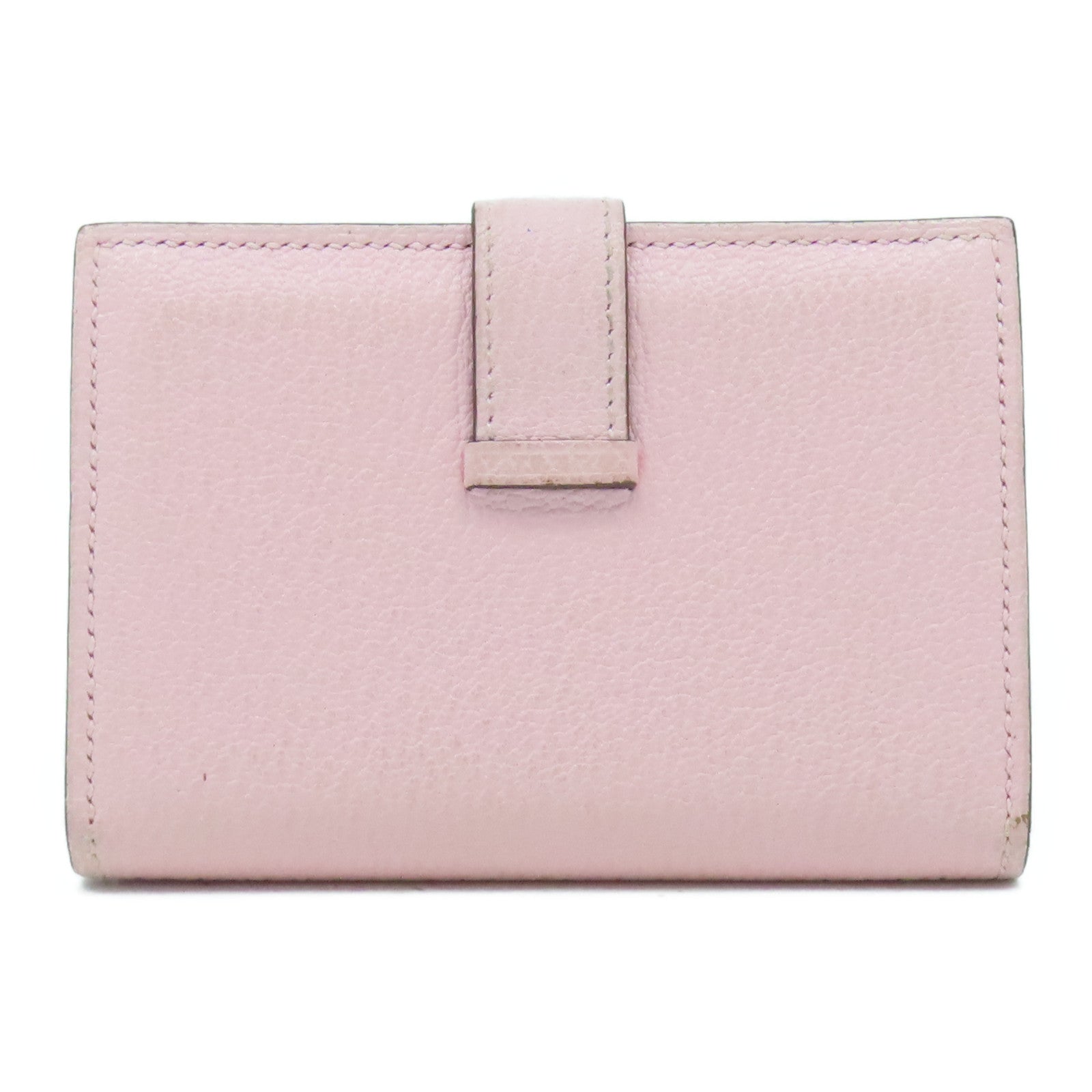 HERMES Chevre皮革Bearn Card Case銀扣卡片套櫻花粉色