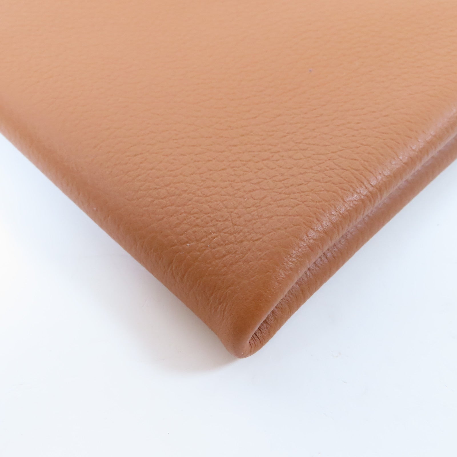 HERMES Evercolor皮革Atout 14 Pouch銀扣手拿包Gold經典駝色