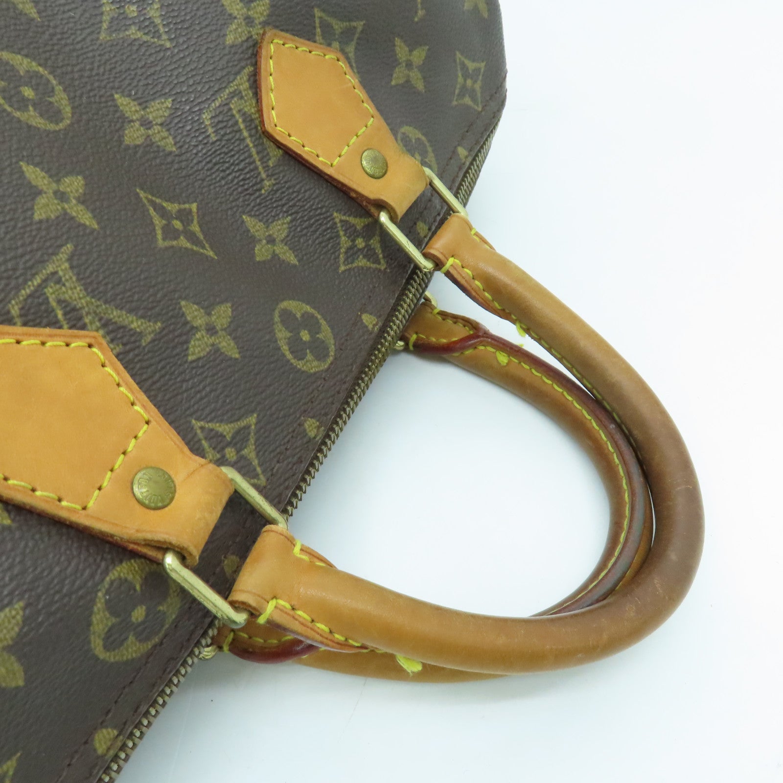 LOUIS VUITTON Monogram Speedy 30 Hand Bag金扣手挽袋啡色