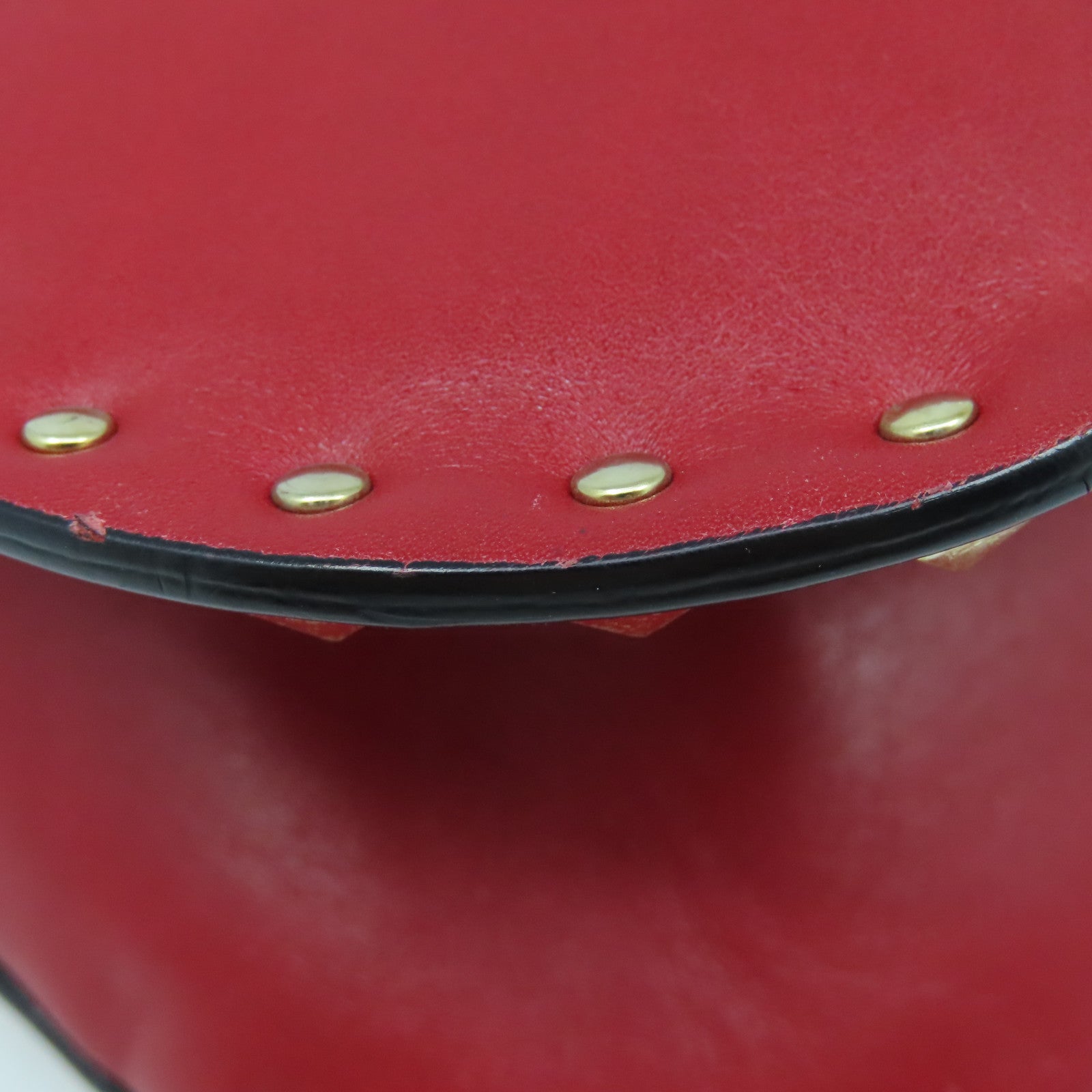 Valentino 【激減優惠】皮革Shoulder Bag金扣手挽袋紅色
