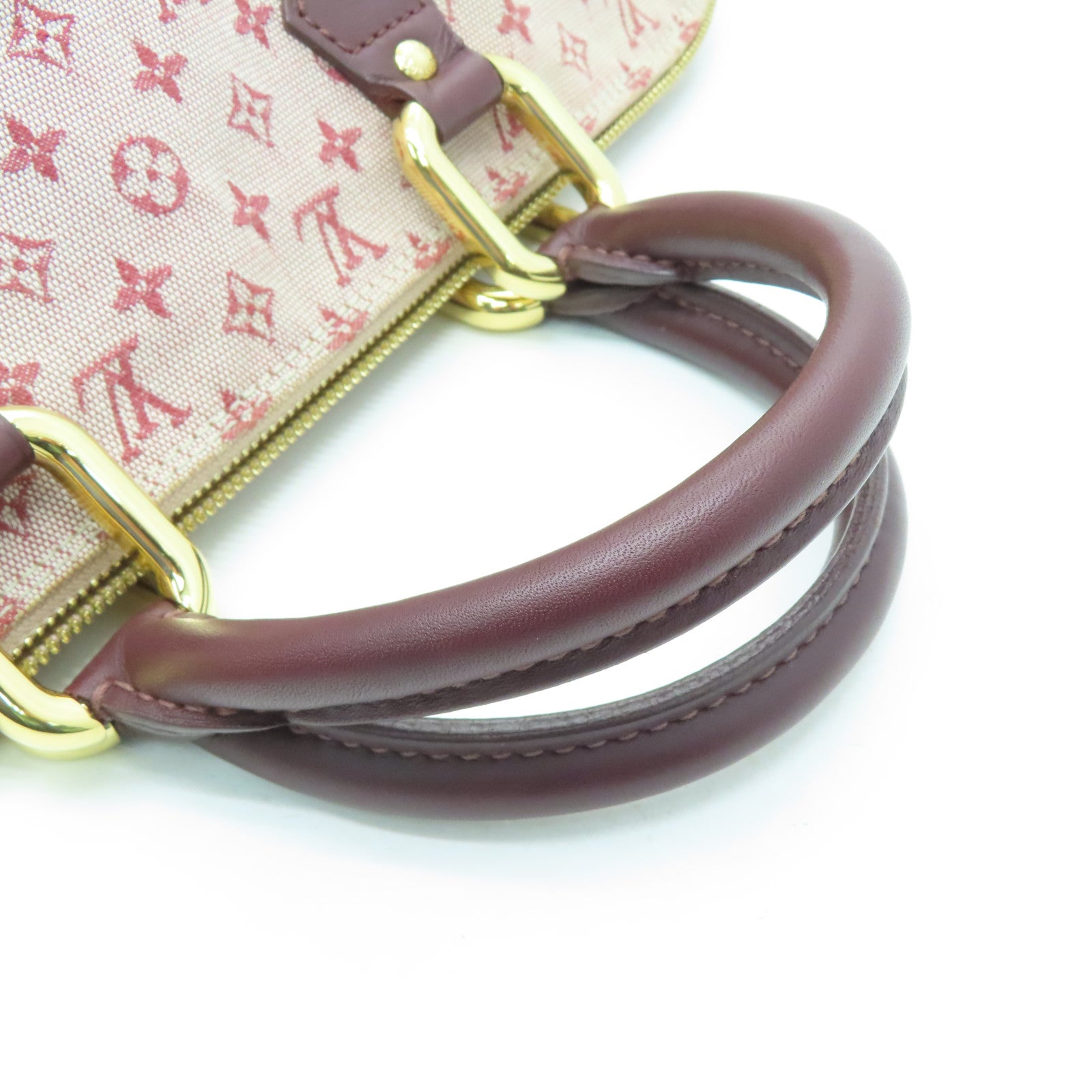 LOUIS VUITTON Monogram Mini Almaron金扣手挽袋樱桃色