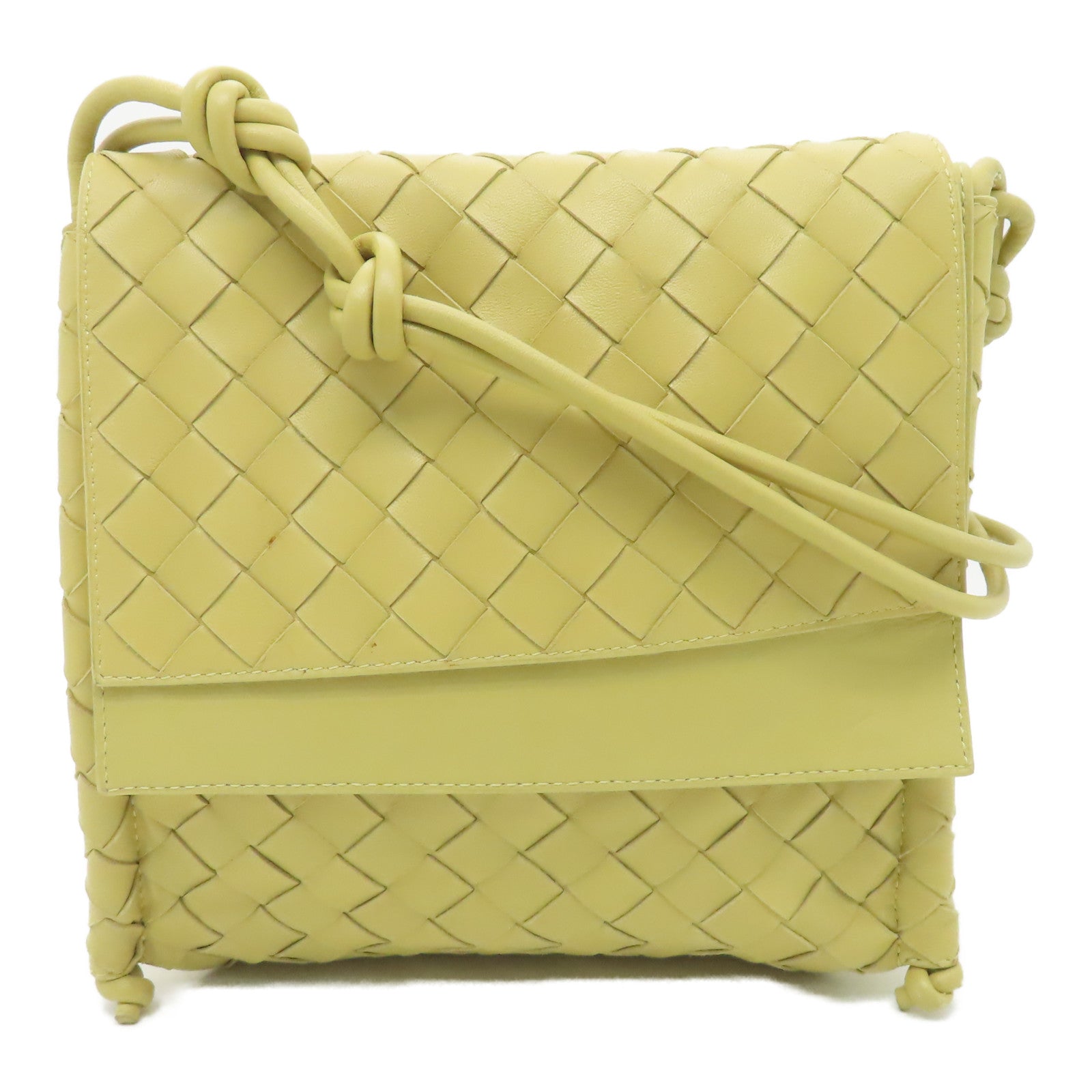 BOTTEGA VENETA 織紋皮革Shoulder Bag肩背袋黃色