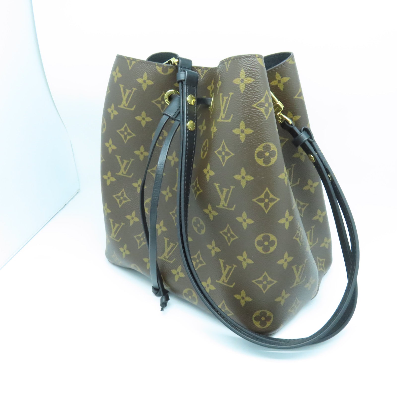 LOUIS VUITTON Monogram NeoNoe MM金扣肩背袋棕色