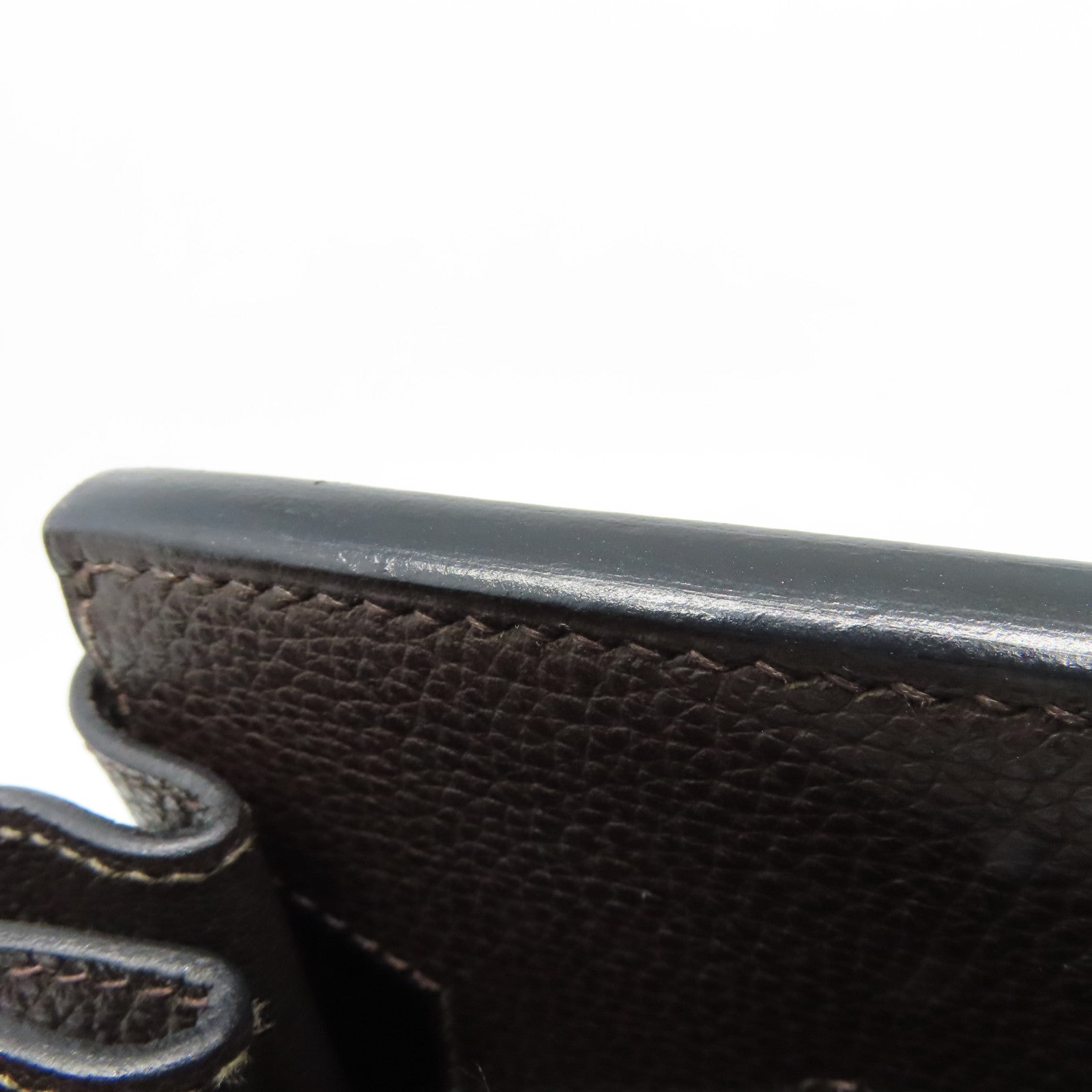 HERMES Buffle Skipper Leather Birkin 30 Gold Buckle Handle Bag Chocolat Brown